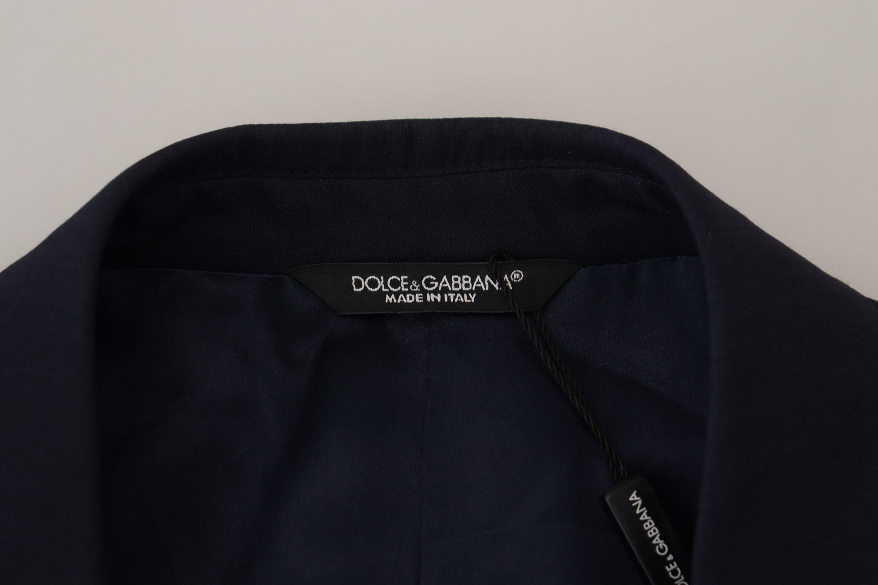 Dolce & Gabbana Blue Wool Slim Fit Formal Coat Blazer | Regal Royce