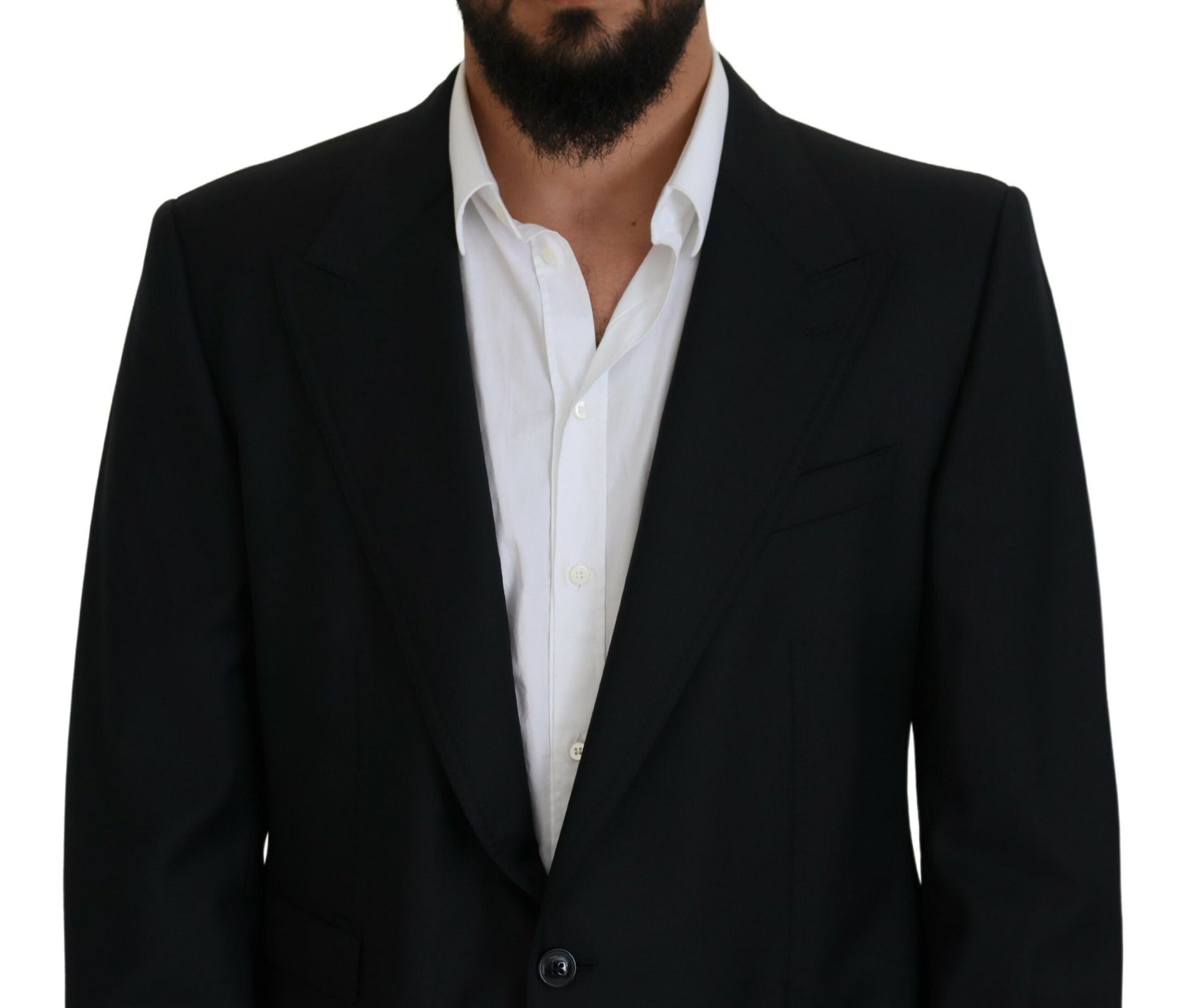 Dolce & Gabbana Dark Blue Wool Formal Sicilia Blazer | Regal Royce