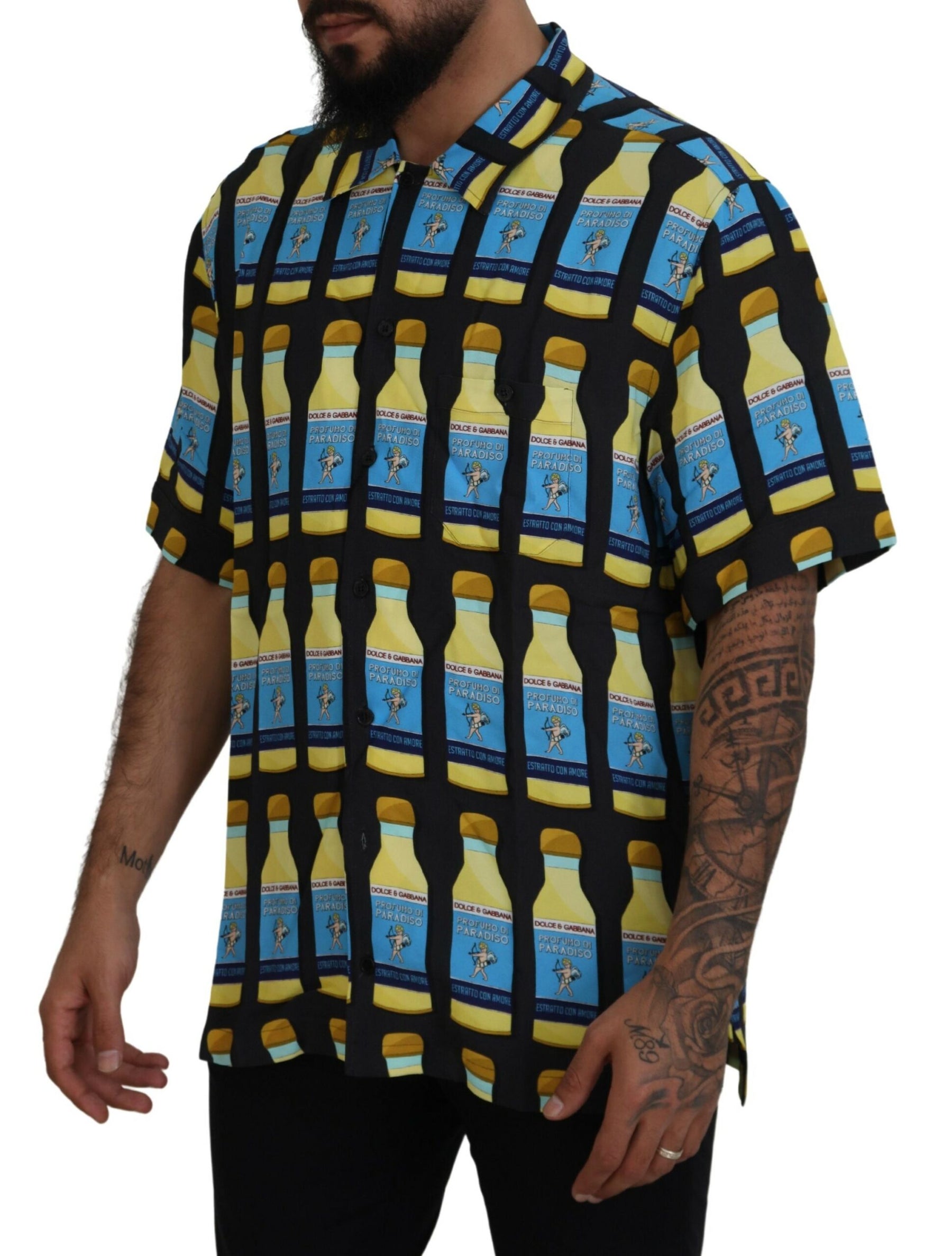 Dolce & Gabbana Multicolor Printed Viscose Casual Shirt | Regal Royce