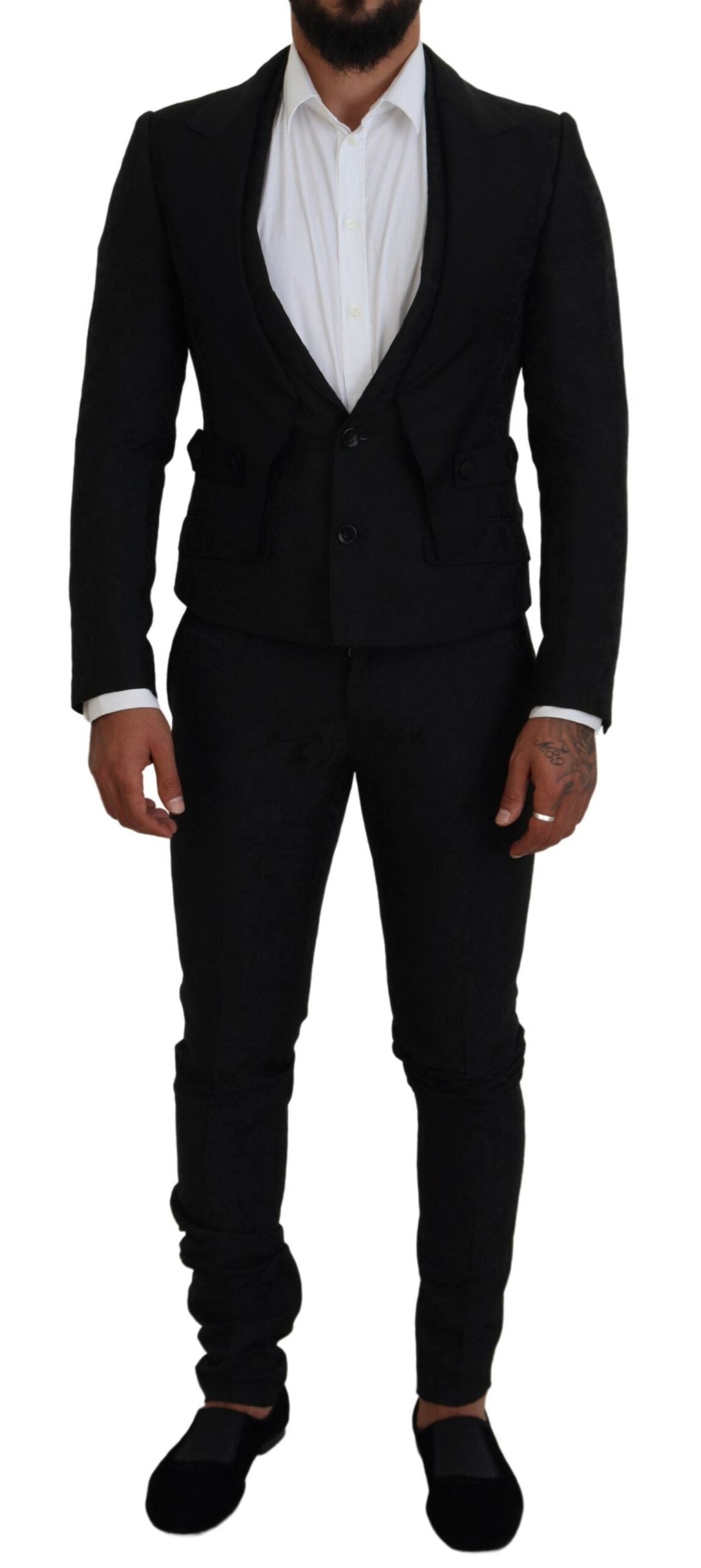 Dolce & Gabbana Black Polyester Men 2 Piece MARTINI Suit | Regal Royce