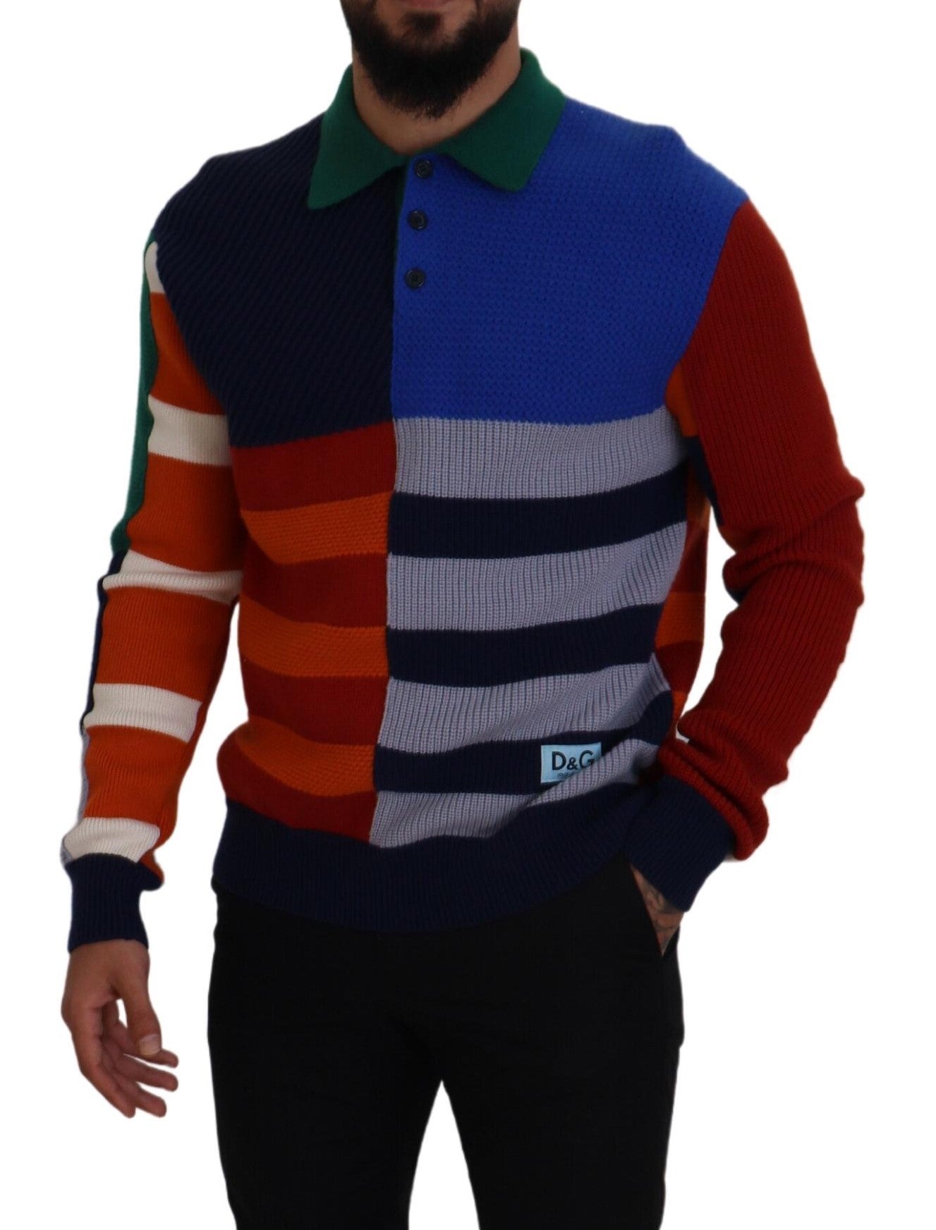 Dolce & Gabbana Multicolor Stripes Wool Pullover Sweater | Regal Royce
