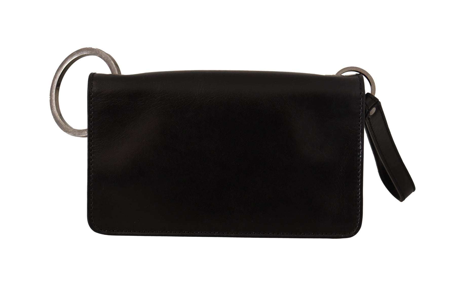 Dolce & Gabbana Black Leather Wristlet Mini Bag Card Bill Wallet | Regal Royce