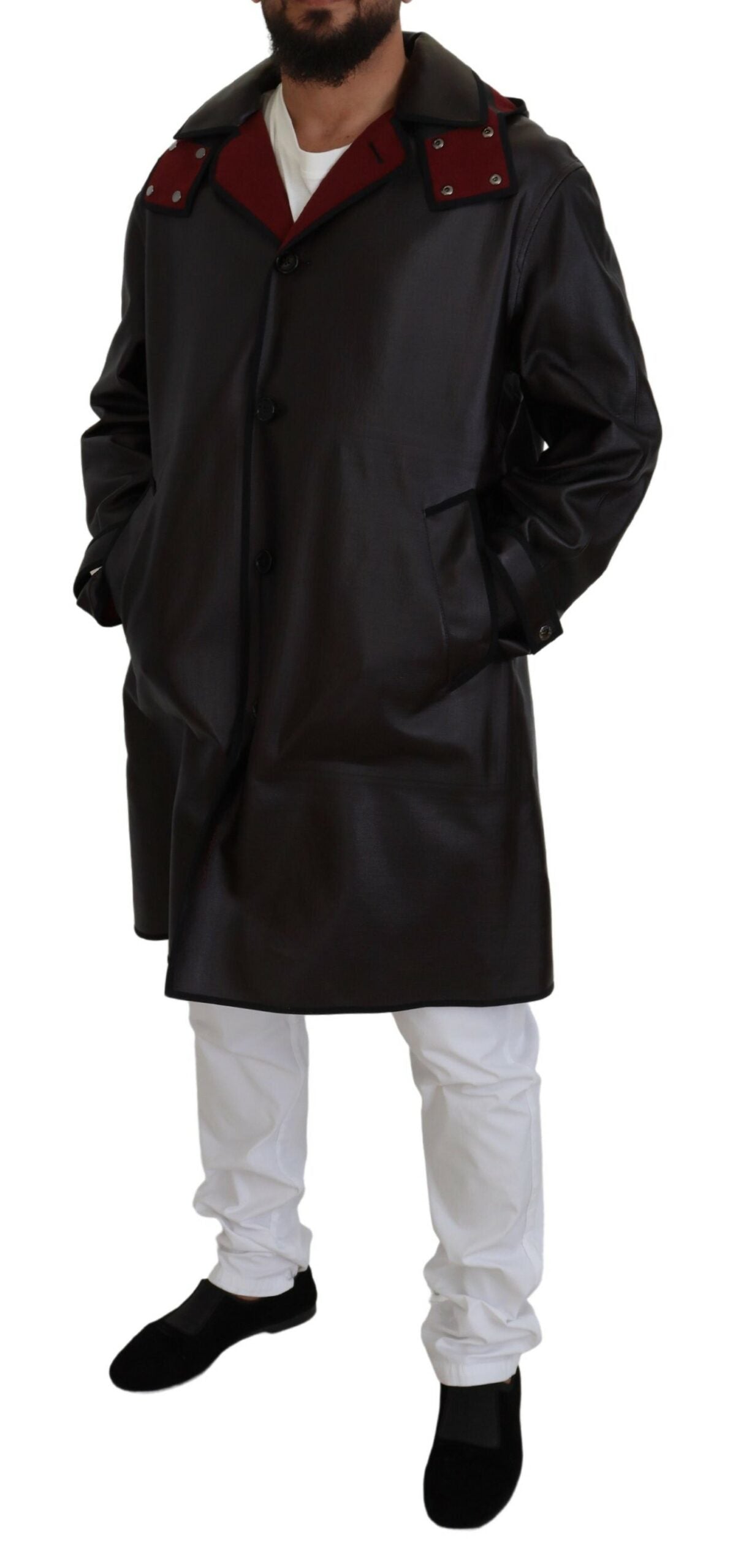 Dolce & Gabbana Black Trench Hooded Parka Cotton Jacket | Regal Royce