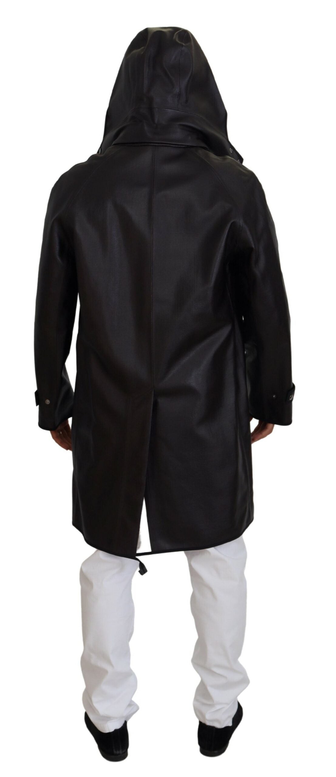 Dolce & Gabbana Black Trench Hooded Parka Cotton Jacket | Regal Royce