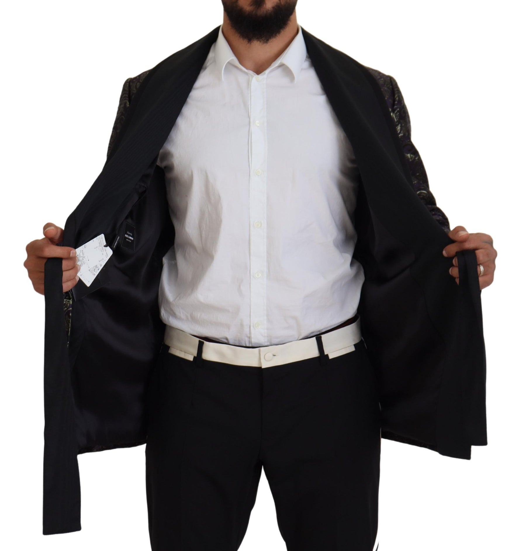 Dolce & Gabbana Gold Purple Baroque Jacket Blazer Robe | Regal Royce