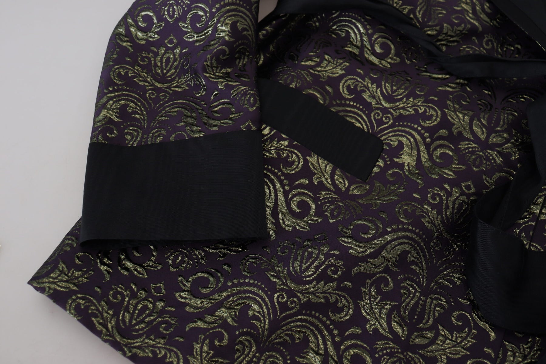 Dolce & Gabbana Gold Purple Baroque Jacket Blazer Robe | Regal Royce