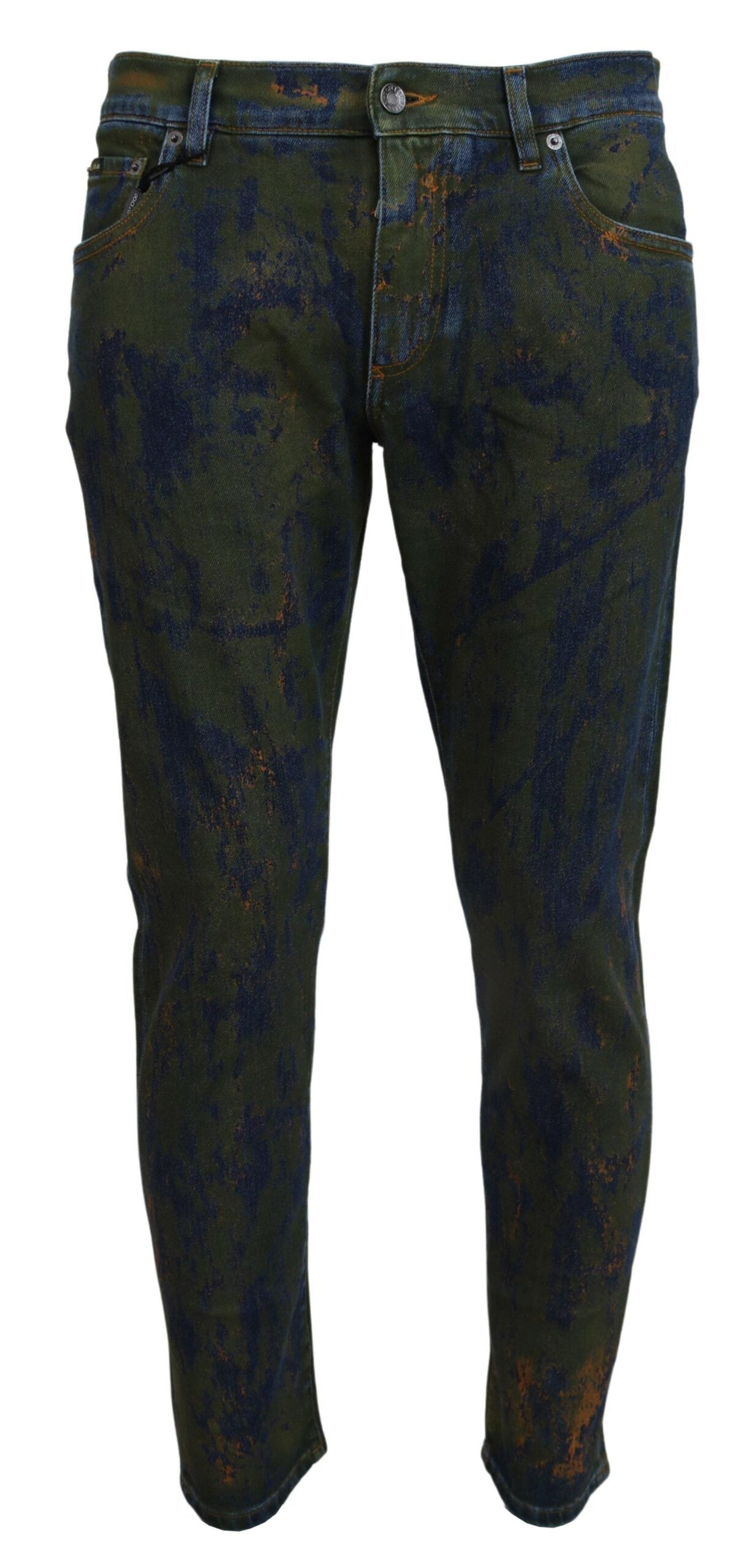 Dolce & Gabbana Blue Green Skinny Cotton Denim Jeans | Regal Royce