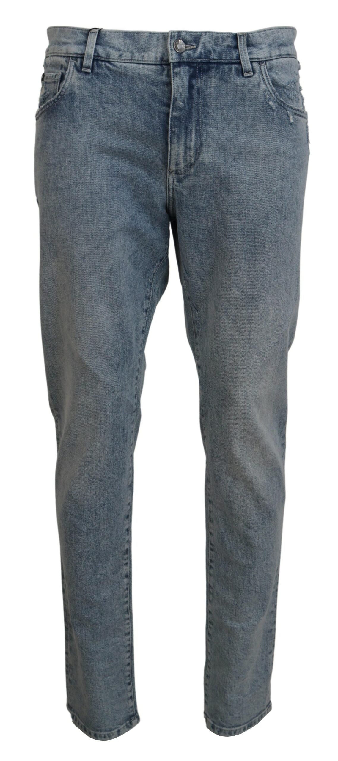 Dolce & Gabbana Blue Wash Slim Fit Cotton Denim Jeans | Regal Royce
