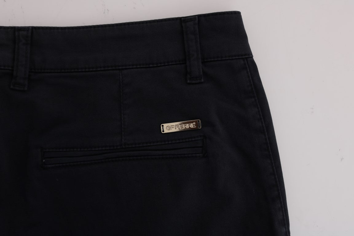 GF Ferre Blue Cotton Stretch Chinos Pants | Regal Royce