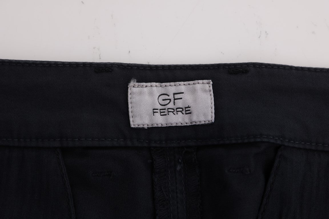 GF Ferre Blue Cotton Stretch Chinos Pants | Regal Royce