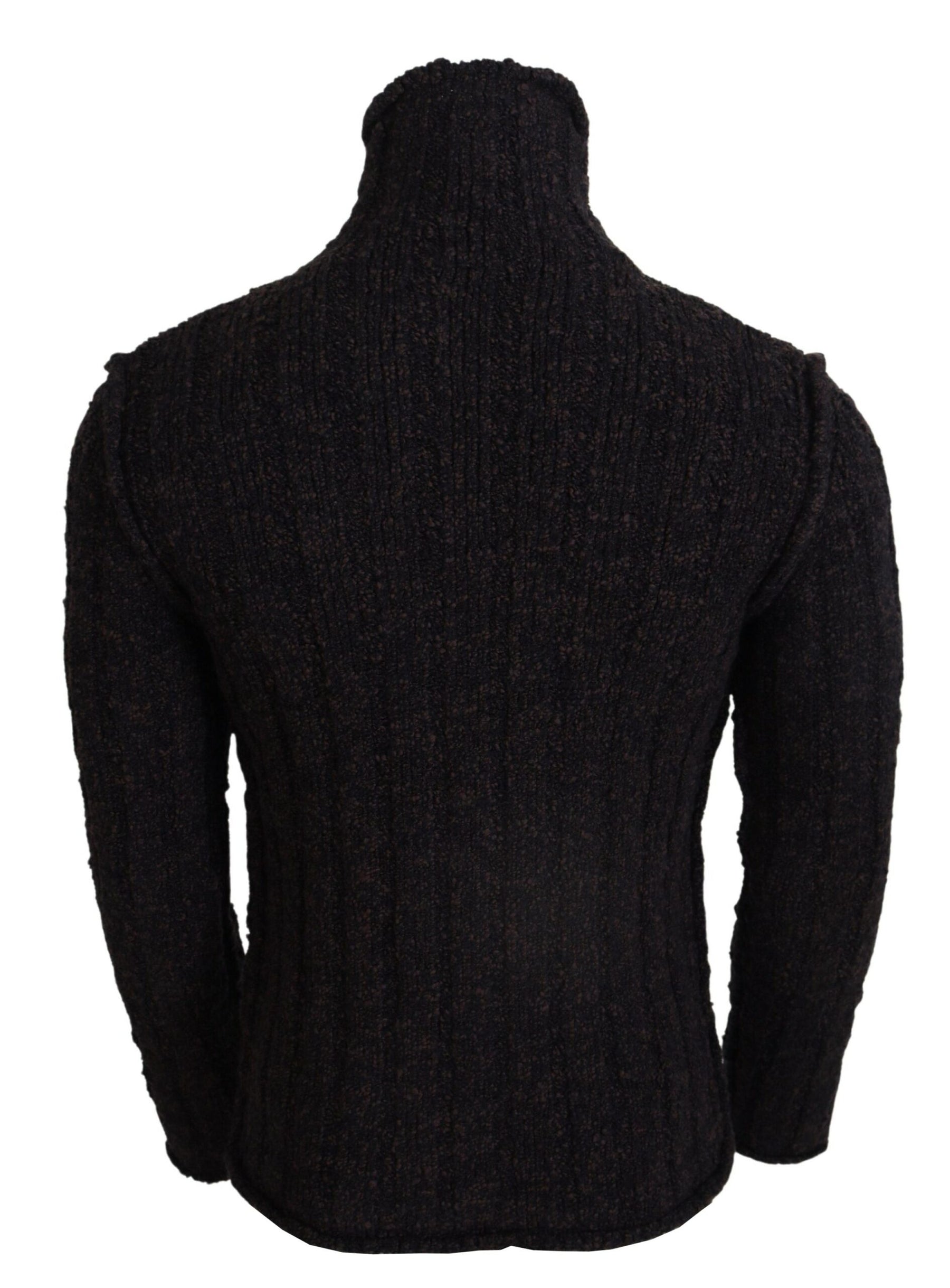 Dolce & Gabbana Brown Wool Knit Turtleneck Pullover Sweater | Regal Royce