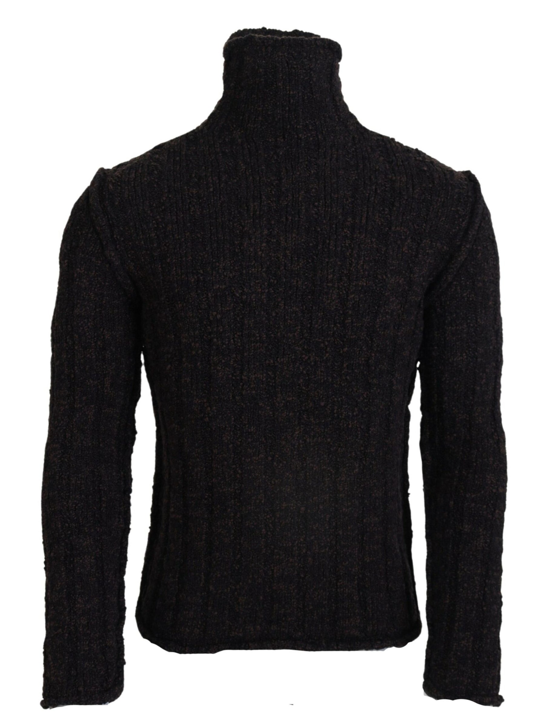 Dolce & Gabbana Brown Wool Knit Turtleneck Pullover Sweater | Regal Royce