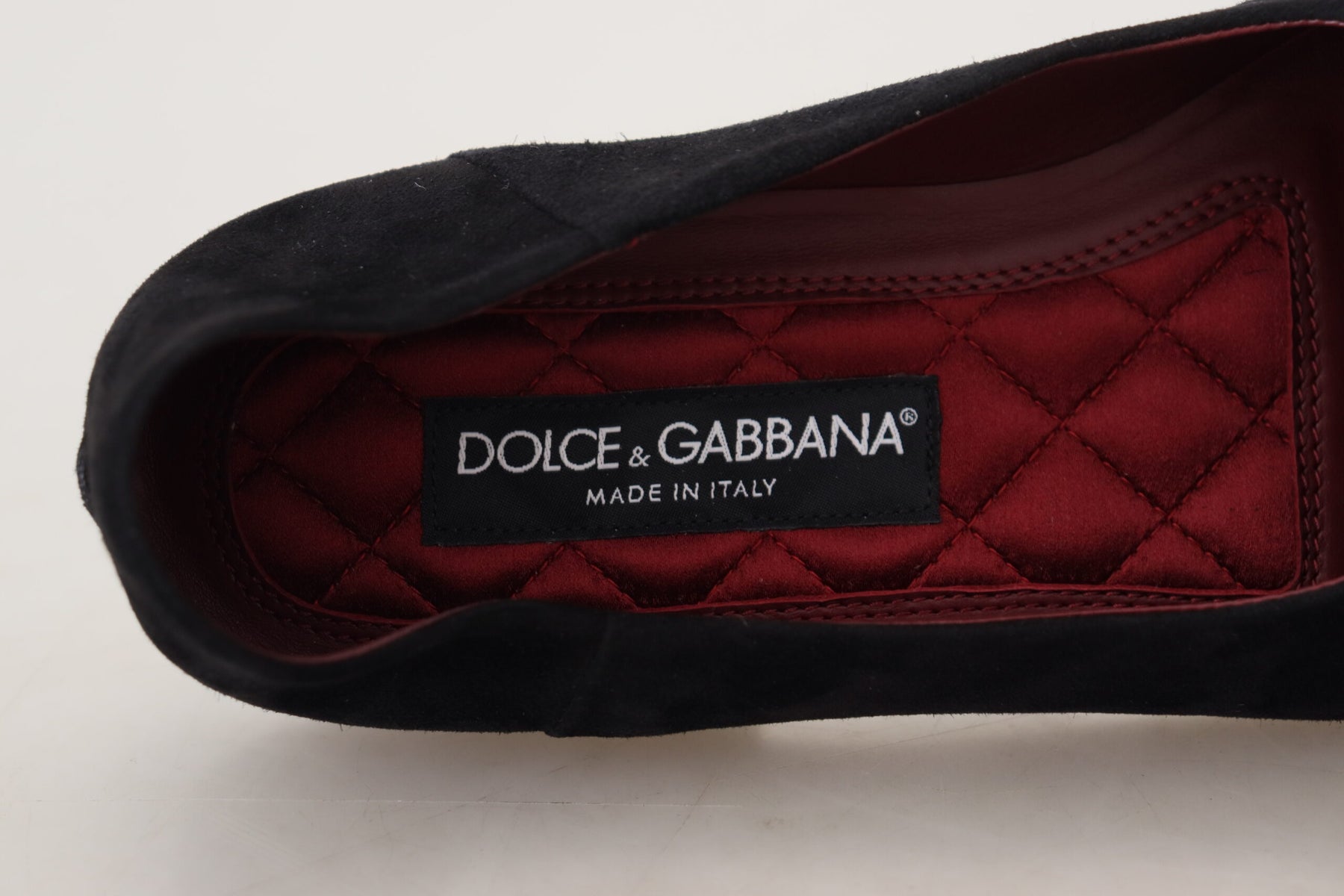 Dolce & Gabbana Black Suede Gold Cross Slip On Loafers Shoes | Regal Royce