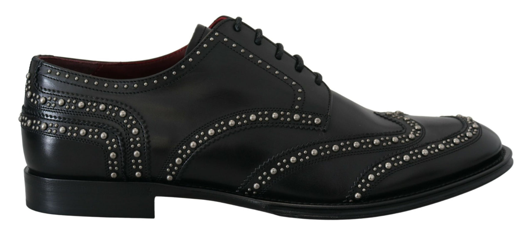 Dolce & Gabbana Black Leather Derby Dress Studded Shoes | Regal Royce