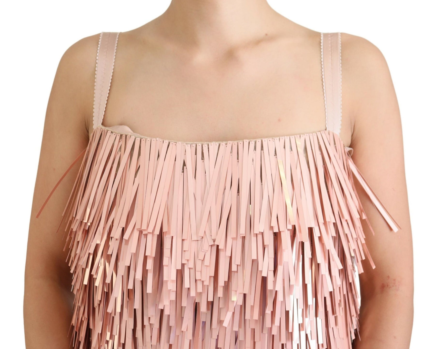 Dolce & Gabbana Pink Tinsel Sleeveless Shift A-line Dress | Regal Royce