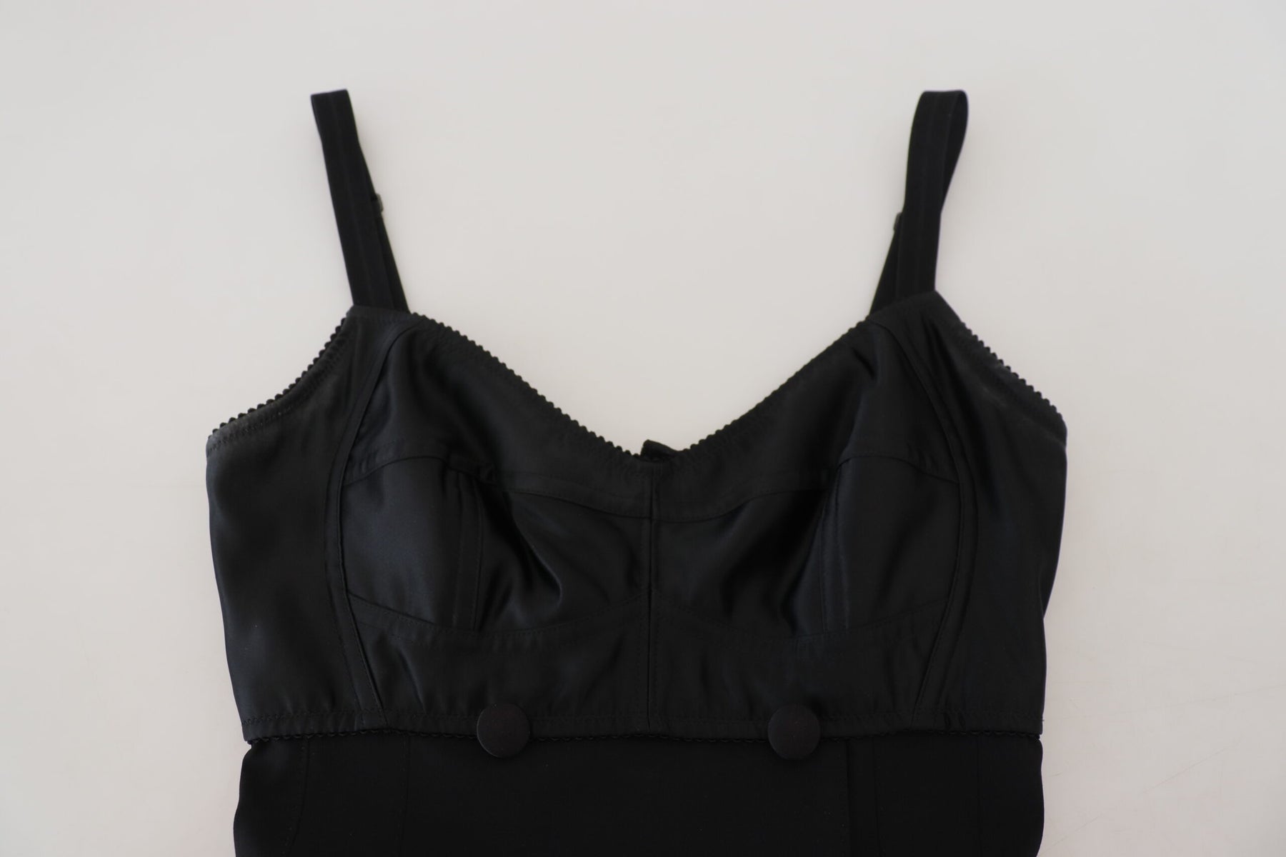 Dolce & Gabbana Black Fit Wool Stretch Sheath Mini Dress | Regal Royce