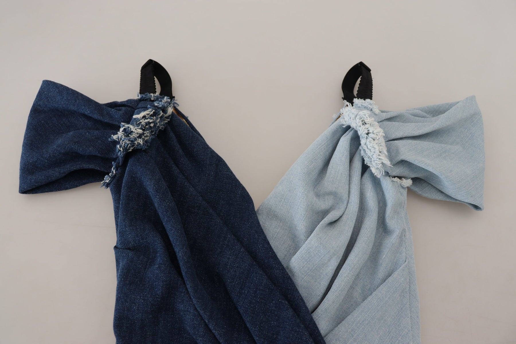 Dolce & Gabbana Two Tone Blue Patchwork Denim Mini Dress | Regal Royce