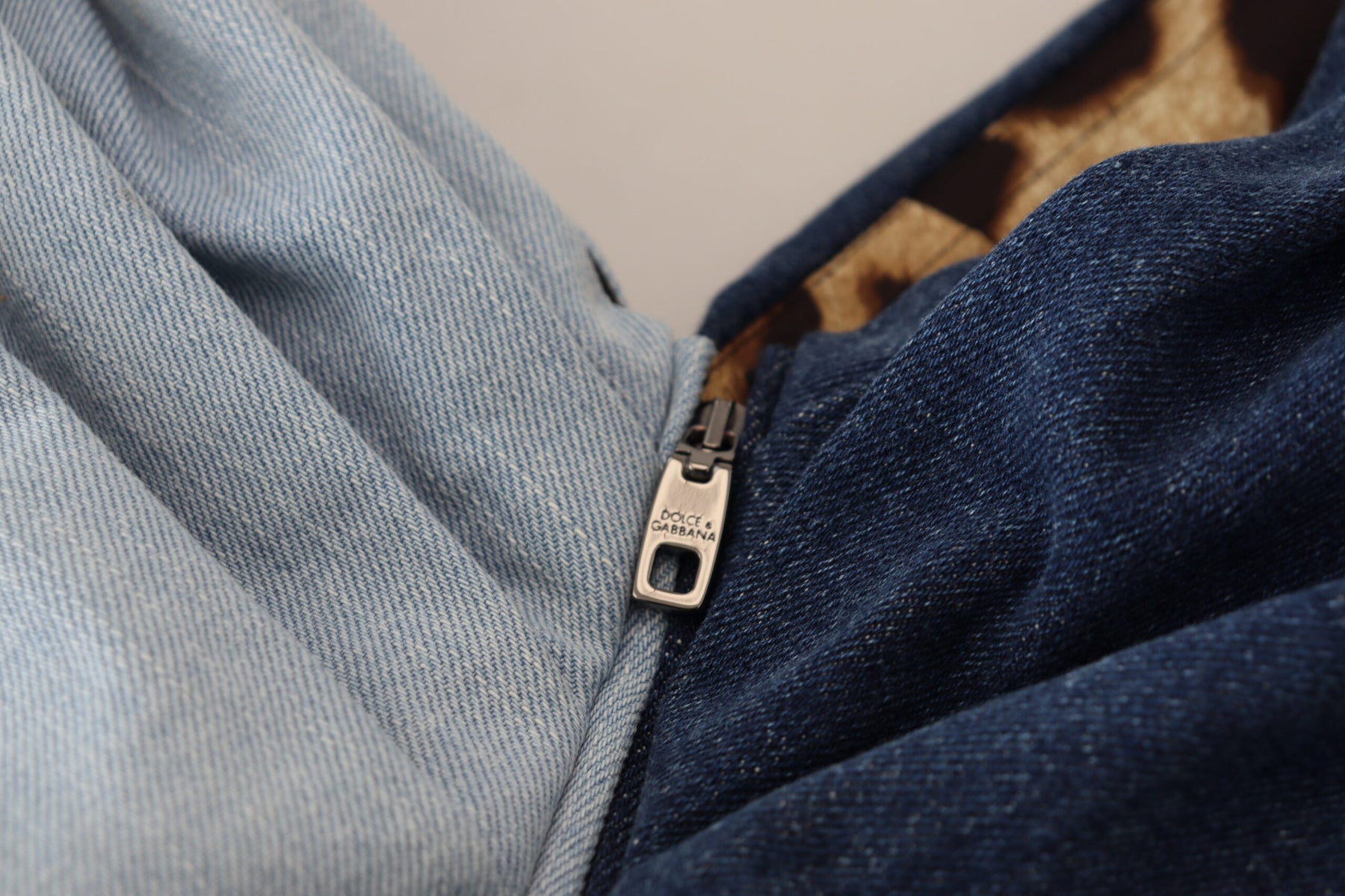 Dolce & Gabbana Two Tone Blue Patchwork Denim Mini Dress | Regal Royce