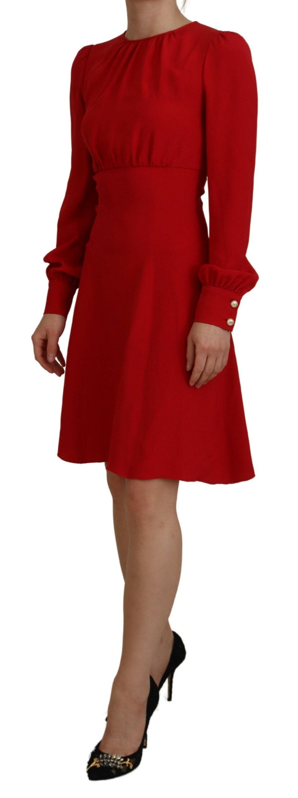 Dolce & Gabbana Red Silk Sheath A-line Knee Length Dress | Regal Royce