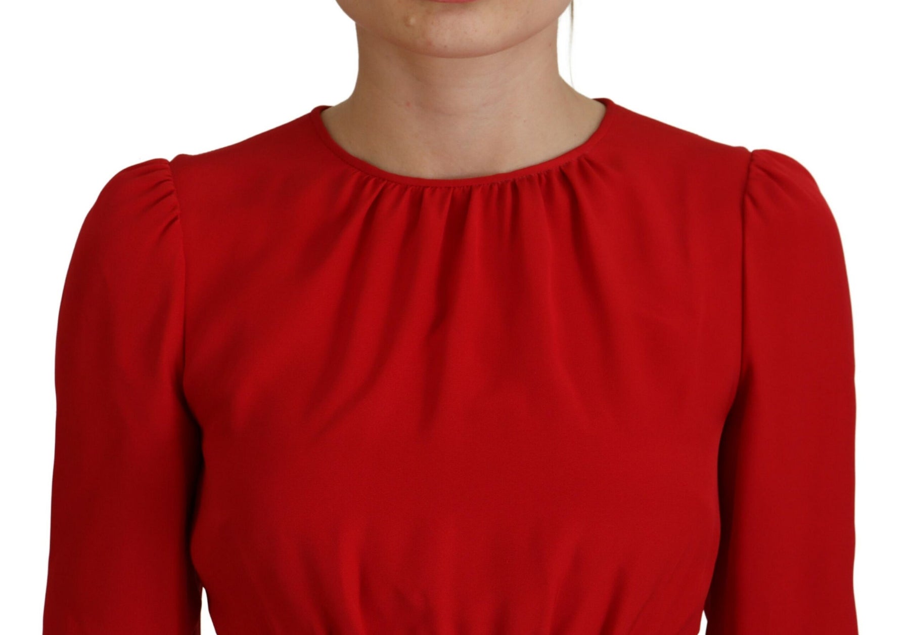 Dolce & Gabbana Red Silk Sheath A-line Knee Length Dress | Regal Royce