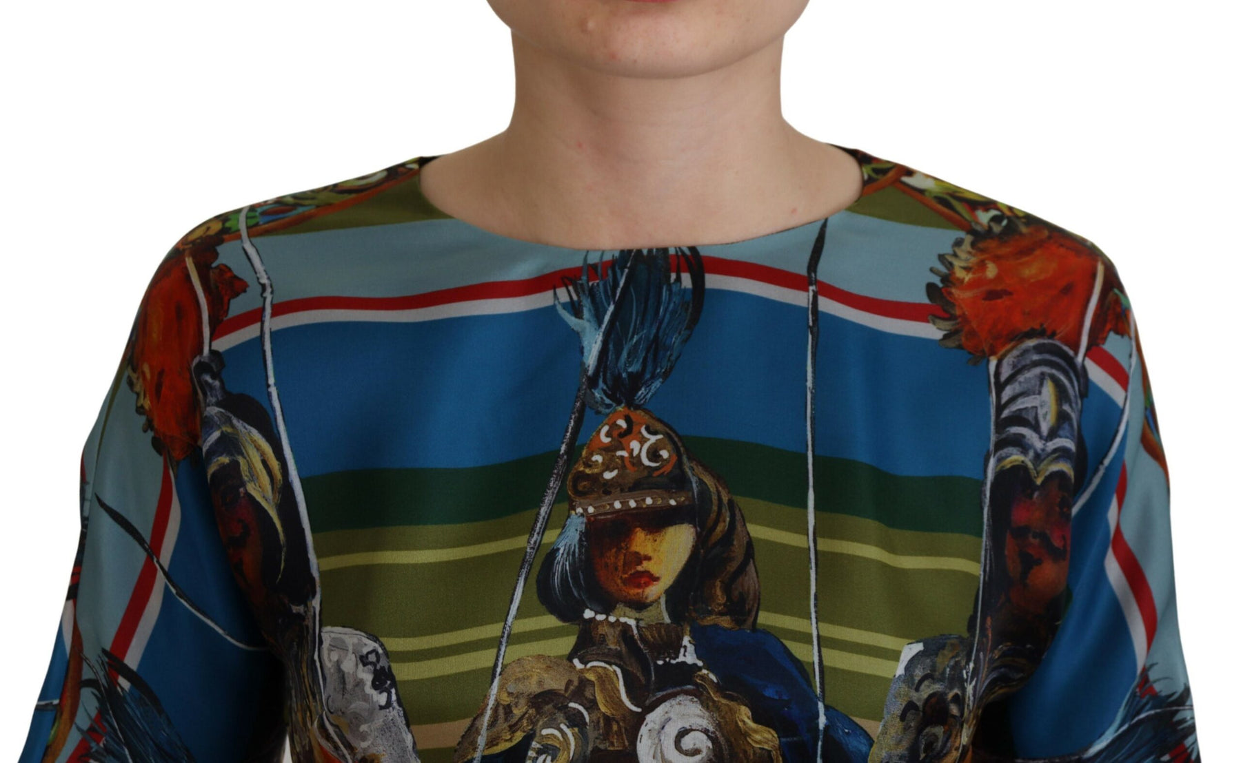 Dolce & Gabbana Multicolor Sicily Silk A-line Long Gown Dress | Regal Royce