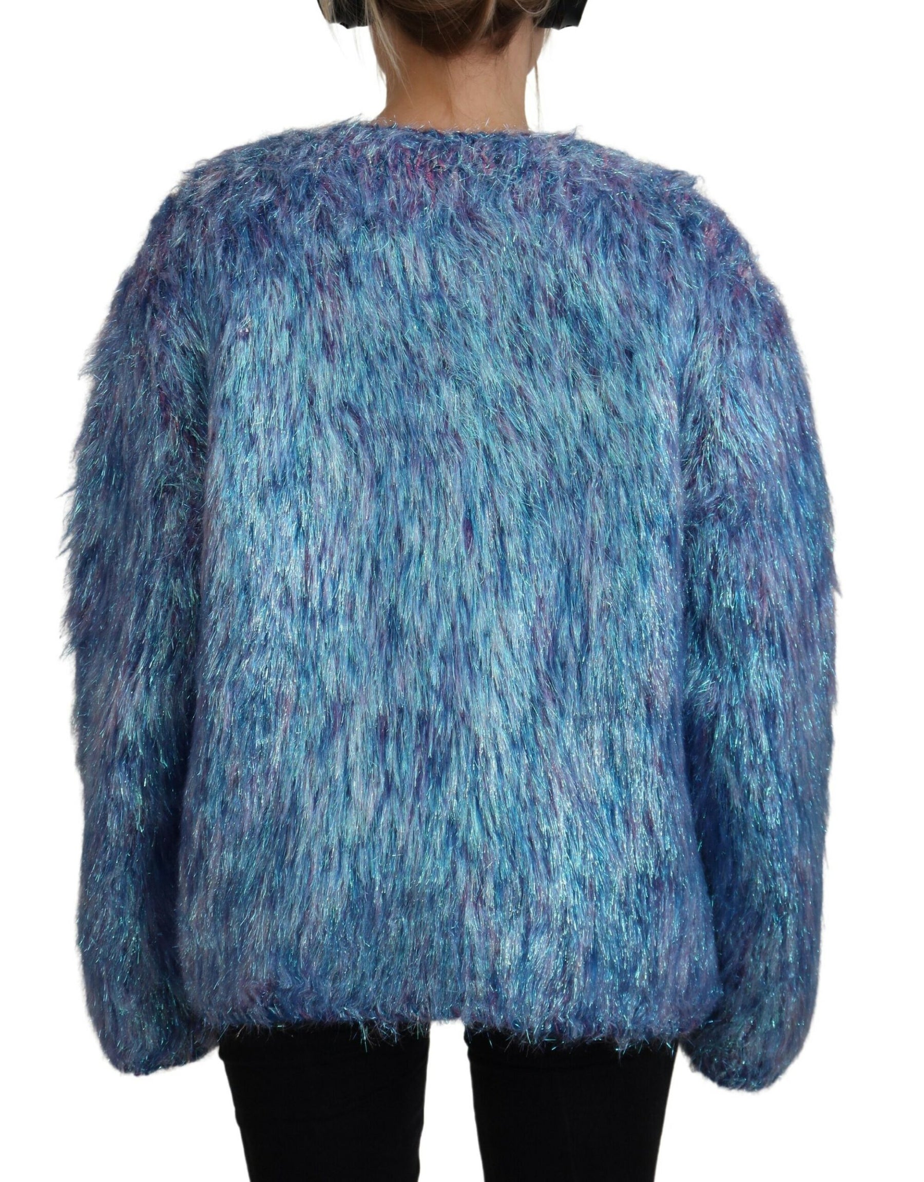 Dolce & Gabbana Multicolor Polyester Fringes Coat Jacket | Regal Royce