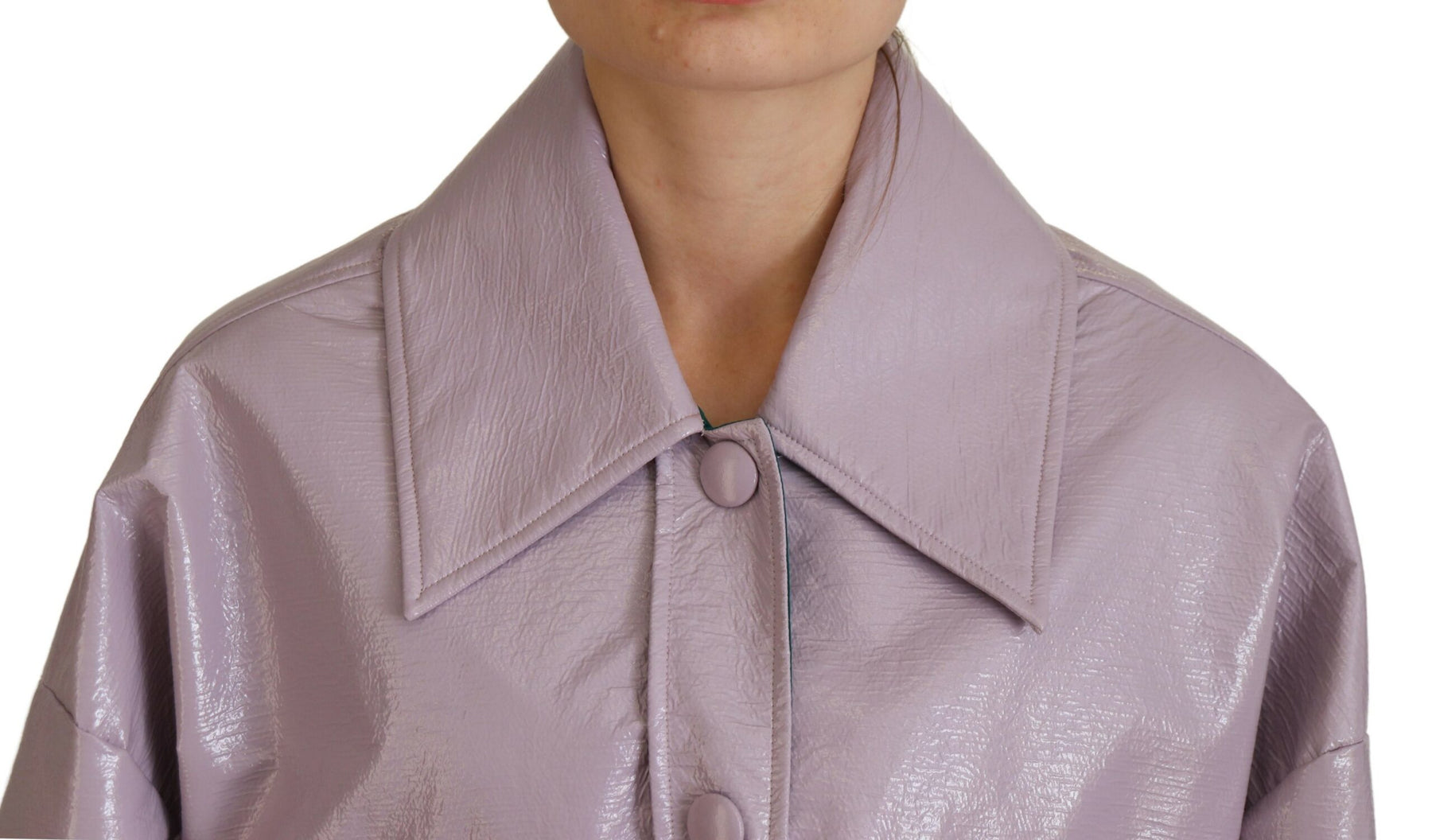 Dolce & Gabbana Purple Cotton Button Down Cropped Jacket | Regal Royce