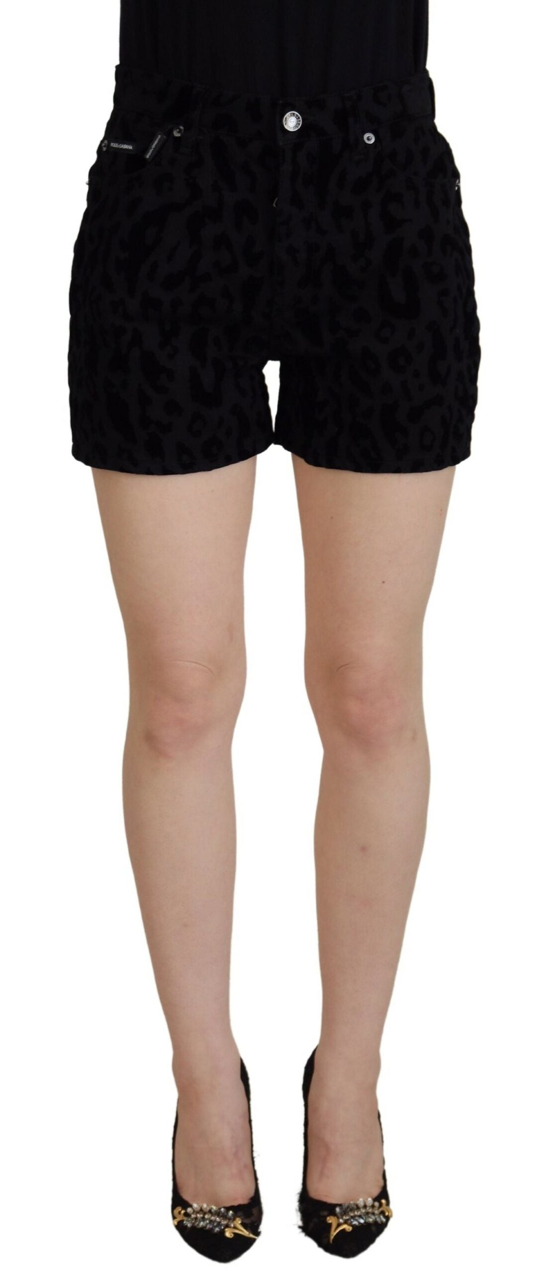 Dolce & Gabbana Black Denim Cotton Stretch Hot Pants Shorts | Regal Royce