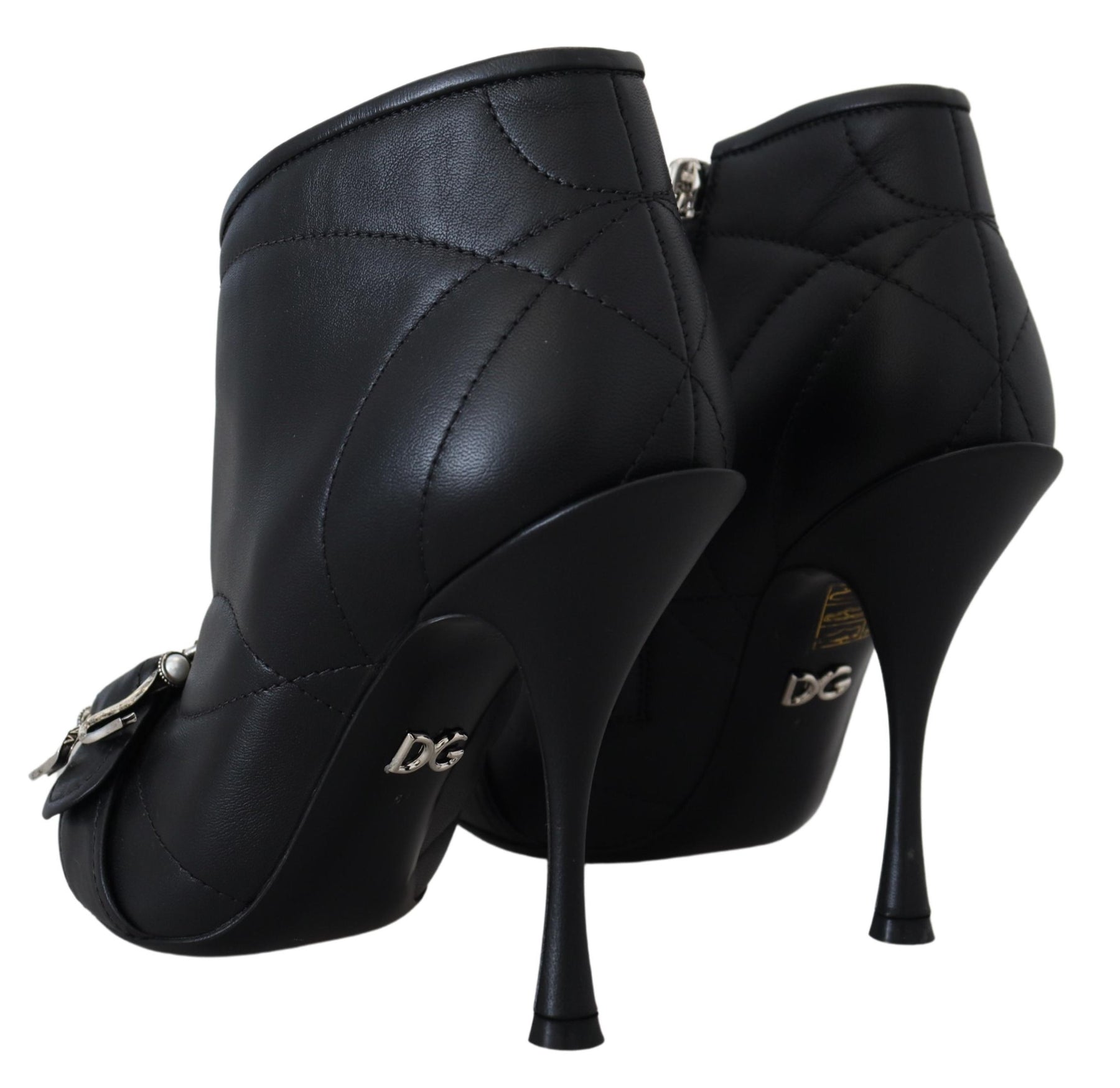 Dolce & Gabbana Black Devotion Quilted Buckled Ankle Boots Shoes | Regal Royce