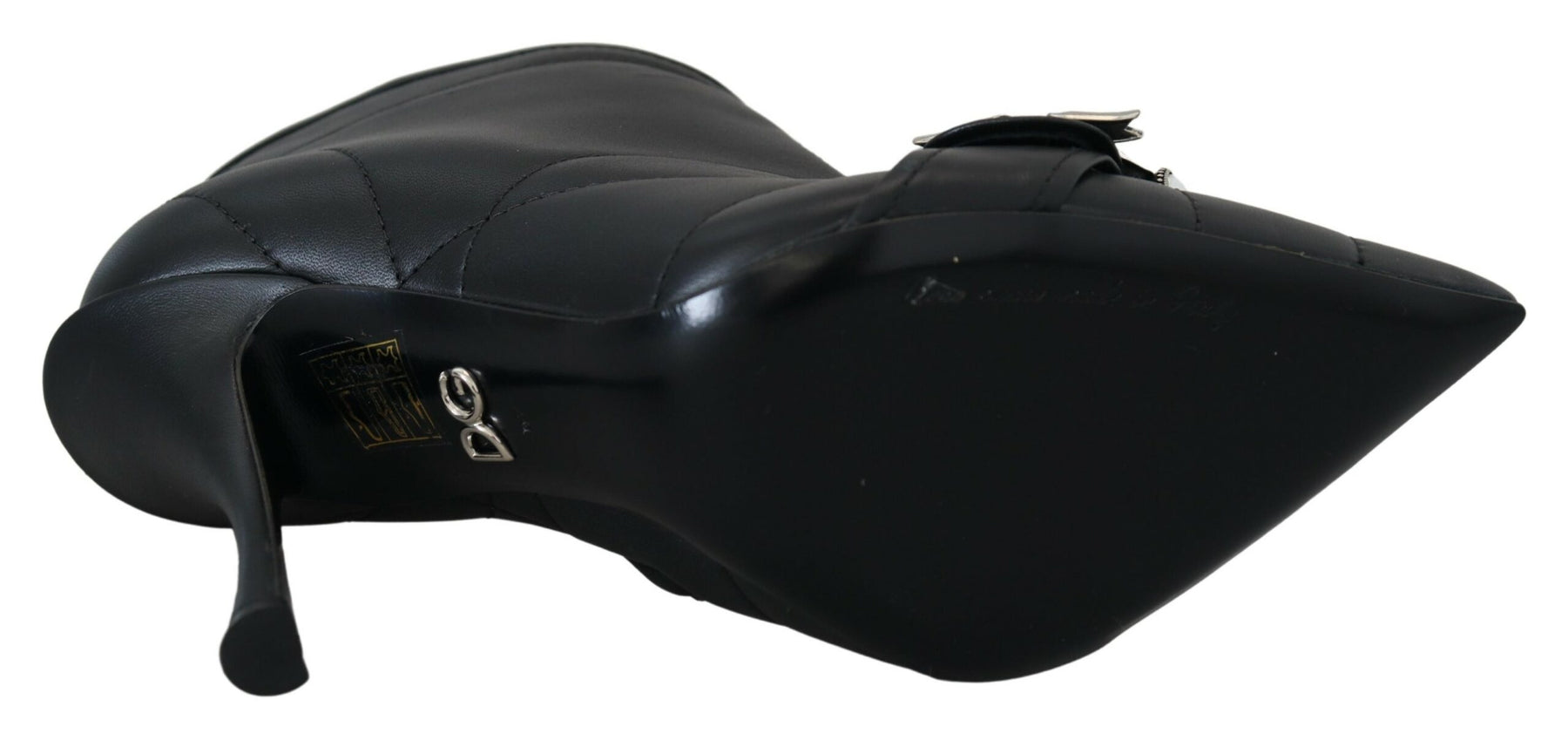 Dolce & Gabbana Black Devotion Quilted Buckled Ankle Boots Shoes | Regal Royce