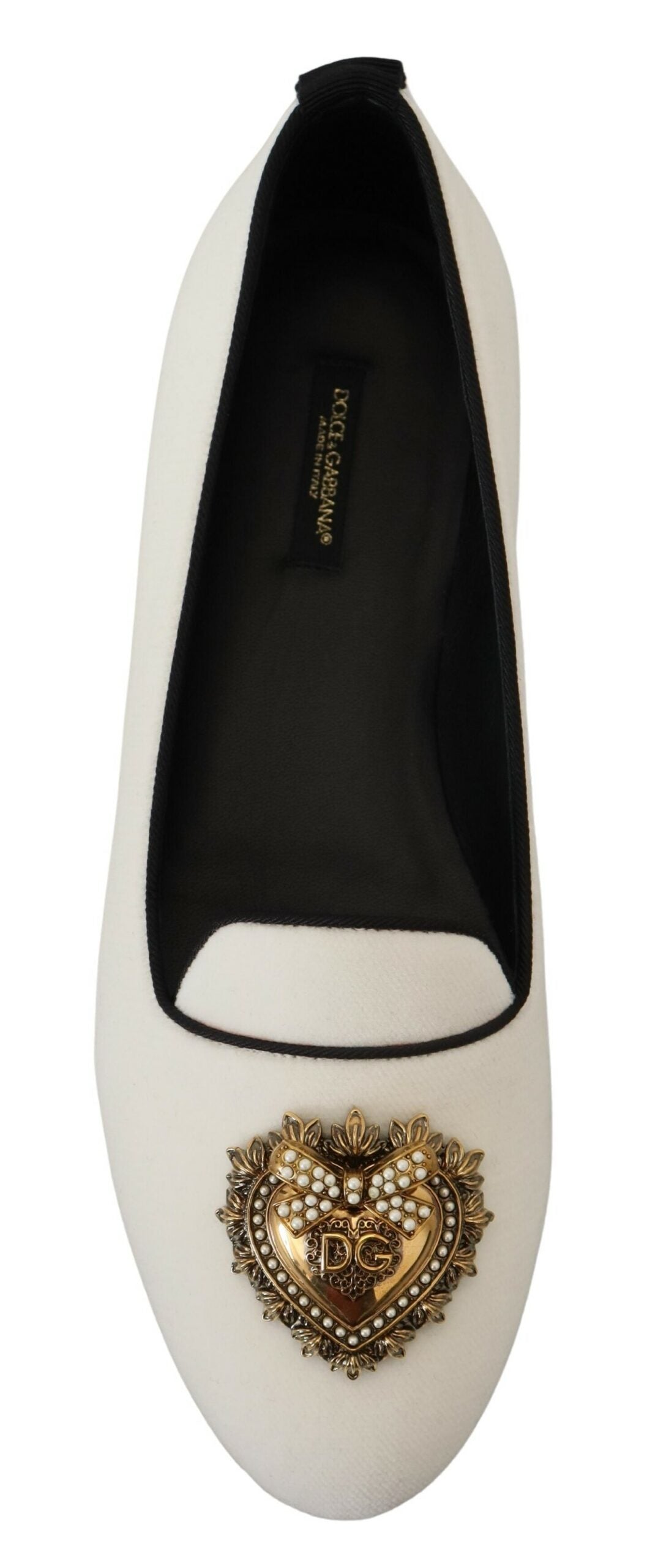 Dolce & Gabbana White Velvet Slip Ons Loafers Flats Shoes | Regal Royce
