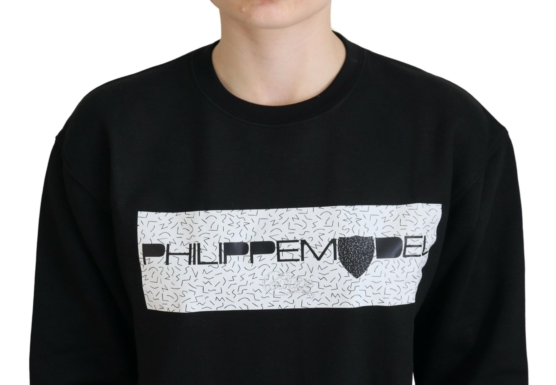 Philippe Model Black Printed Long Sleeves Pullover Sweater | Regal Royce