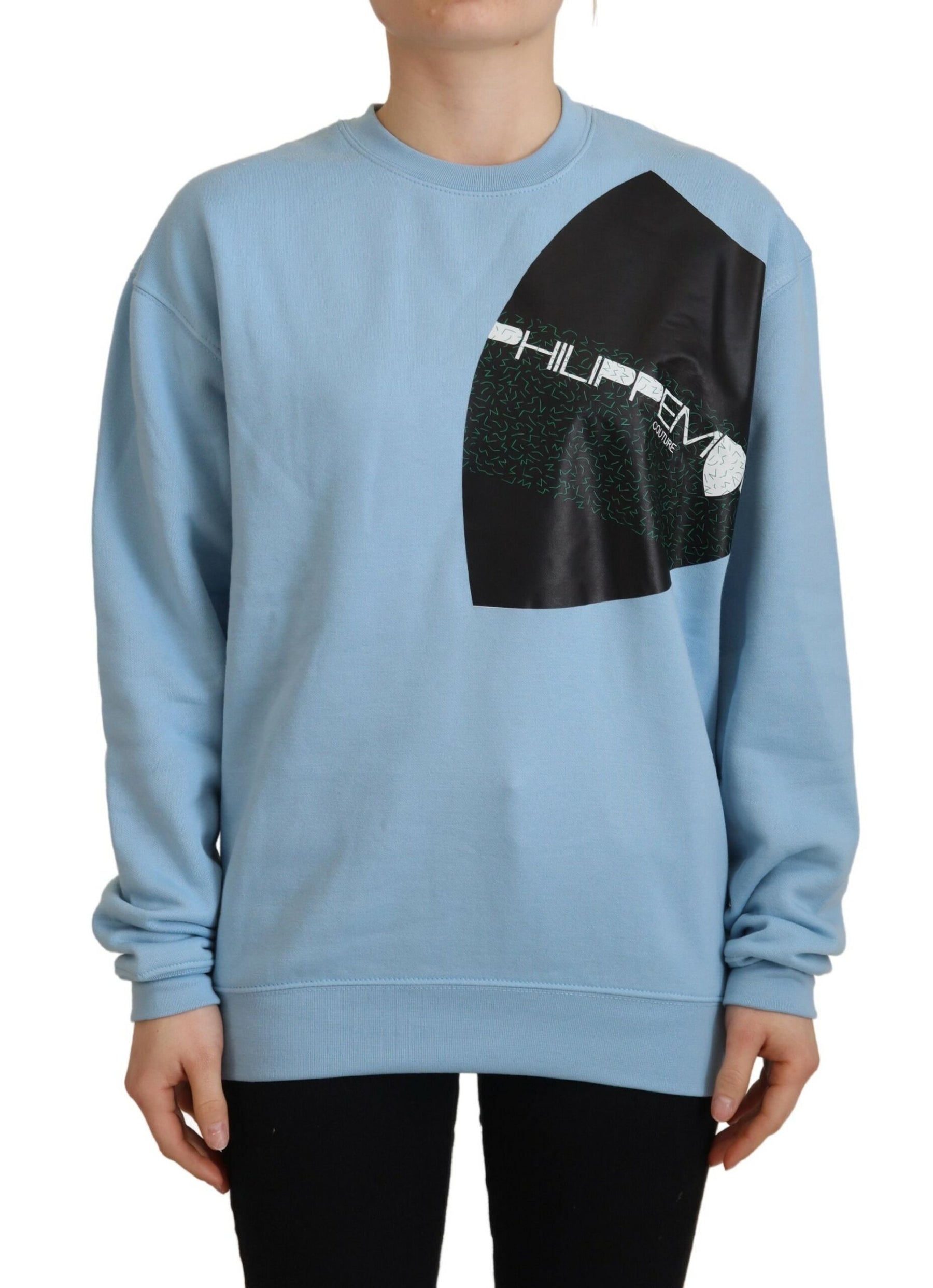 Philippe Model Light Blue Logo Printed Long Sleeves Sweater | Regal Royce