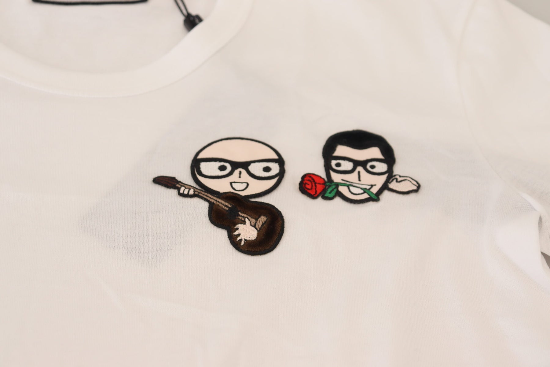 Dolce & Gabbana White #dgfamily Crewneck Cotton T-shirt | Regal Royce
