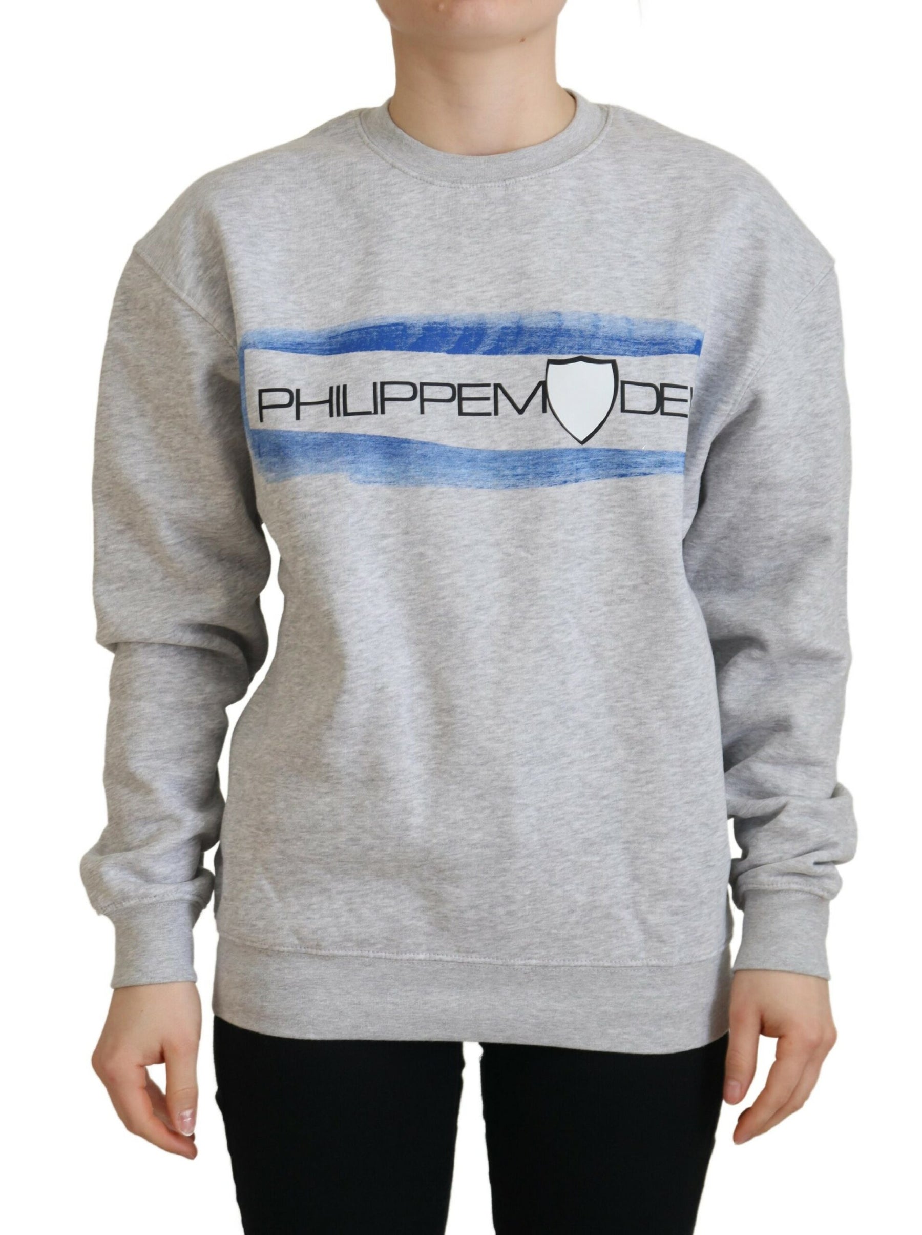 Philippe Model Gray Printed Long Sleeves Pullover Sweater | Regal Royce