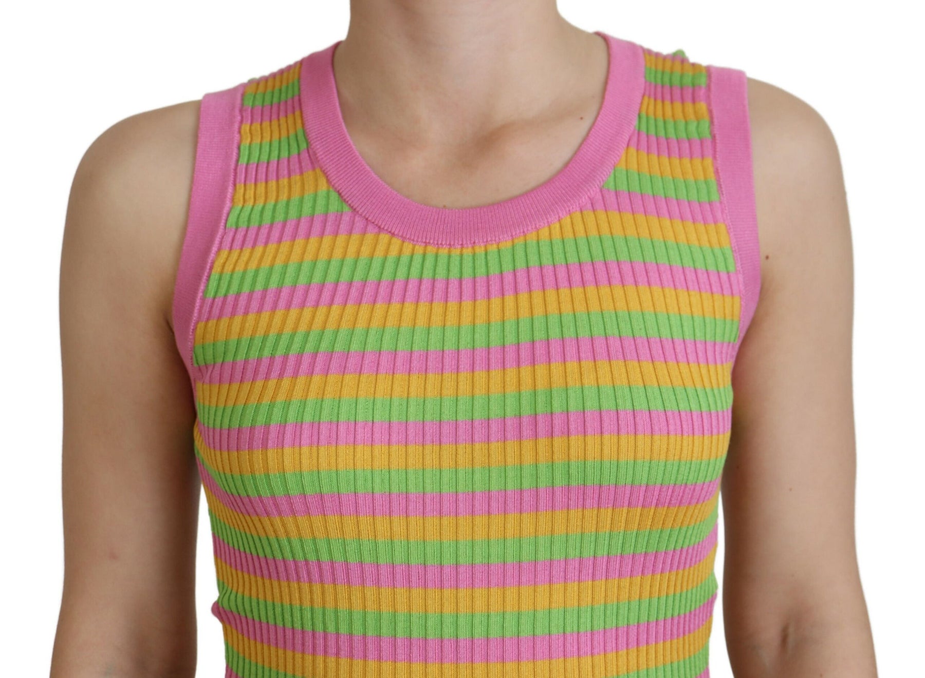 Dolce & Gabbana Multicolor Silk Vest Pullover Tank Top | Regal Royce