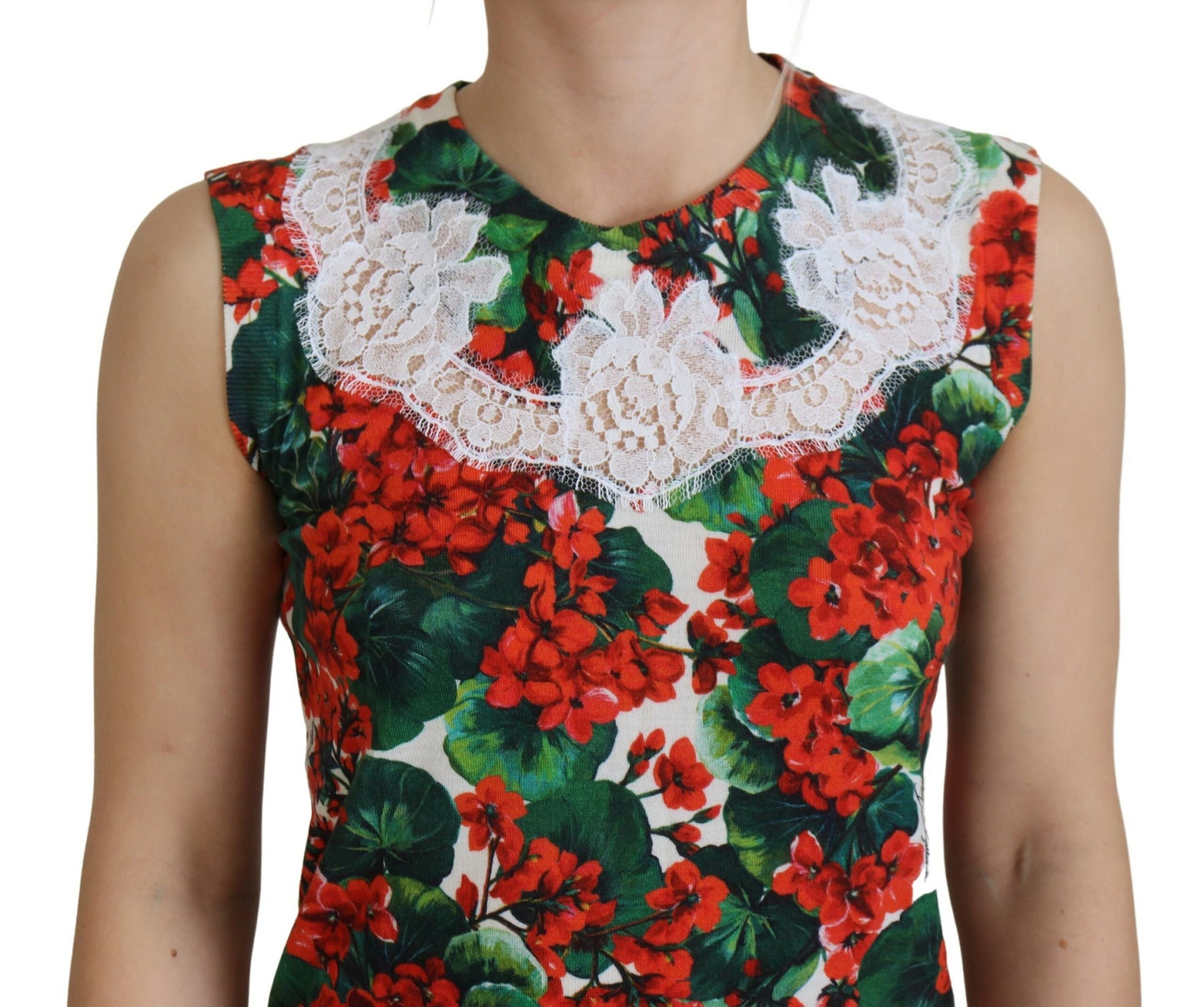 Dolce & Gabbana White Floral Wool Lace Vest Tank Top | Regal Royce