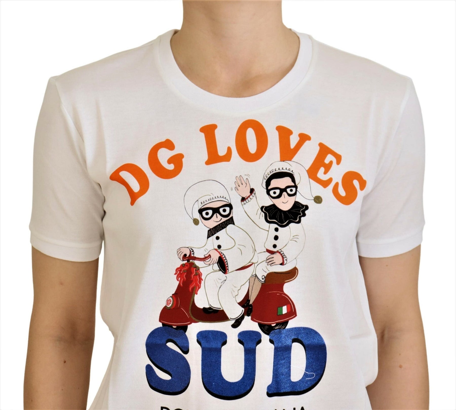 Dolce & Gabbana White Cotton DG Loves SUD  T-shirt | Regal Royce