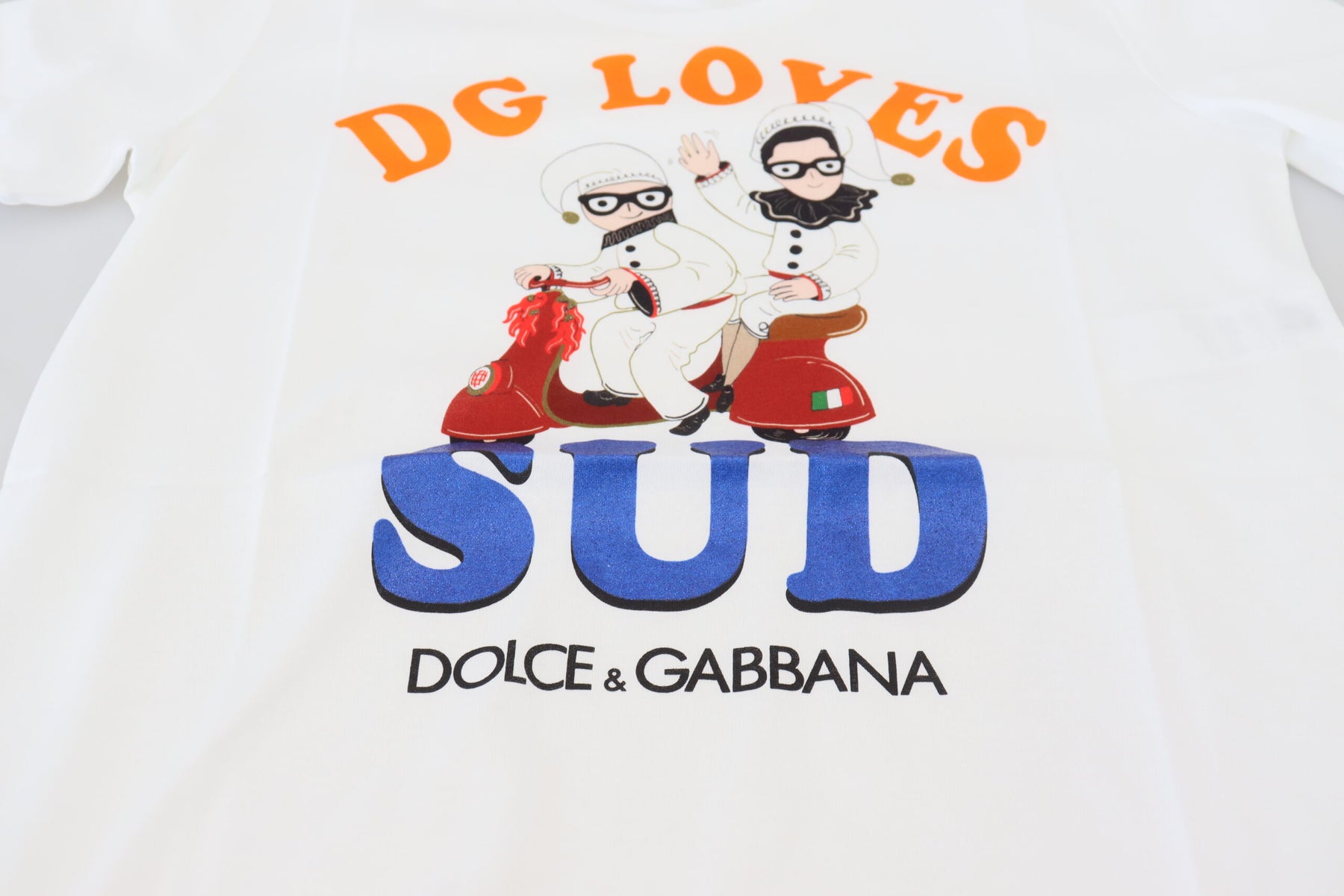 Dolce & Gabbana White Cotton DG Loves SUD  T-shirt | Regal Royce