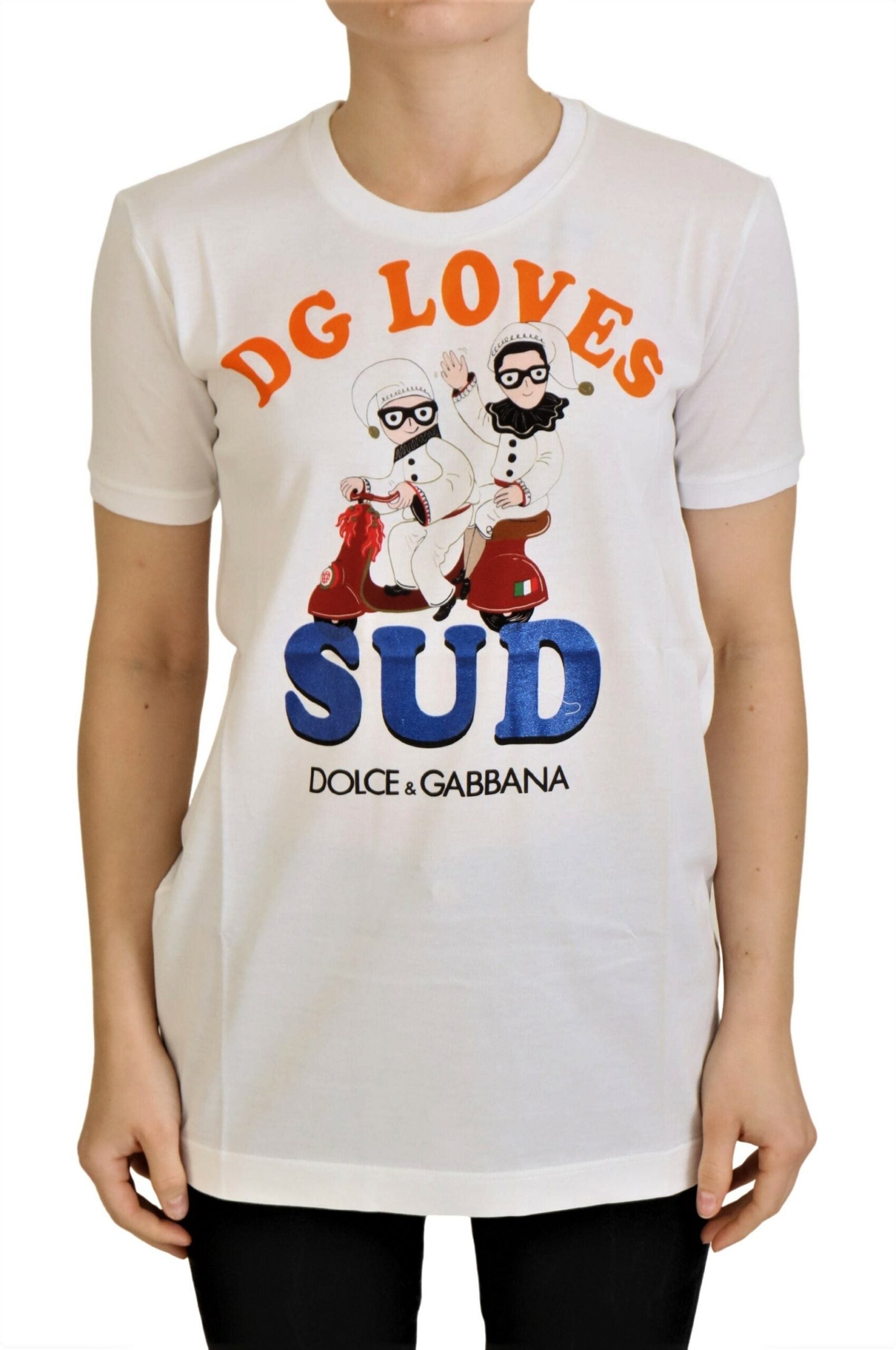 Dolce & Gabbana White Cotton DG Loves SUD  T-shirt | Regal Royce