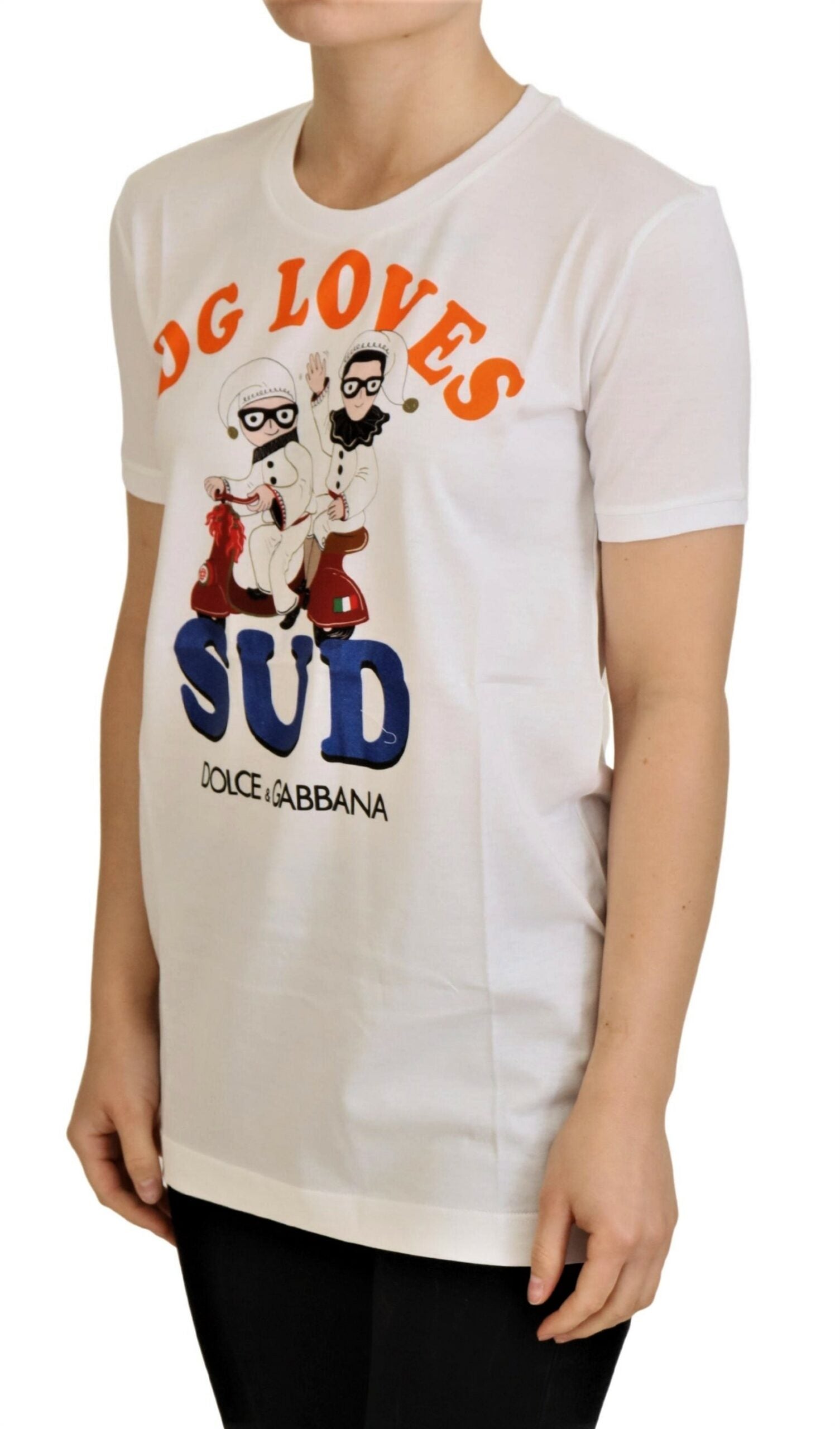 Dolce & Gabbana White Cotton DG Loves SUD  T-shirt | Regal Royce