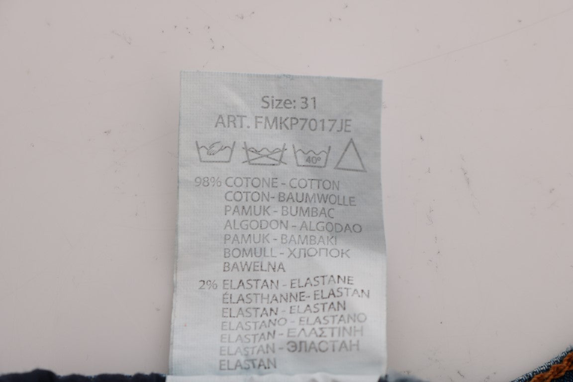 Frankie Morello Blue Wash Torn Dunfermile Slim Fit Jeans | Regal Royce