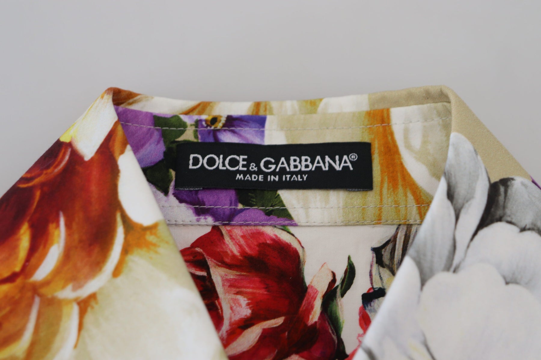 Dolce & Gabbana Multicolor Floral Cotton Collared Blouse Top | Regal Royce