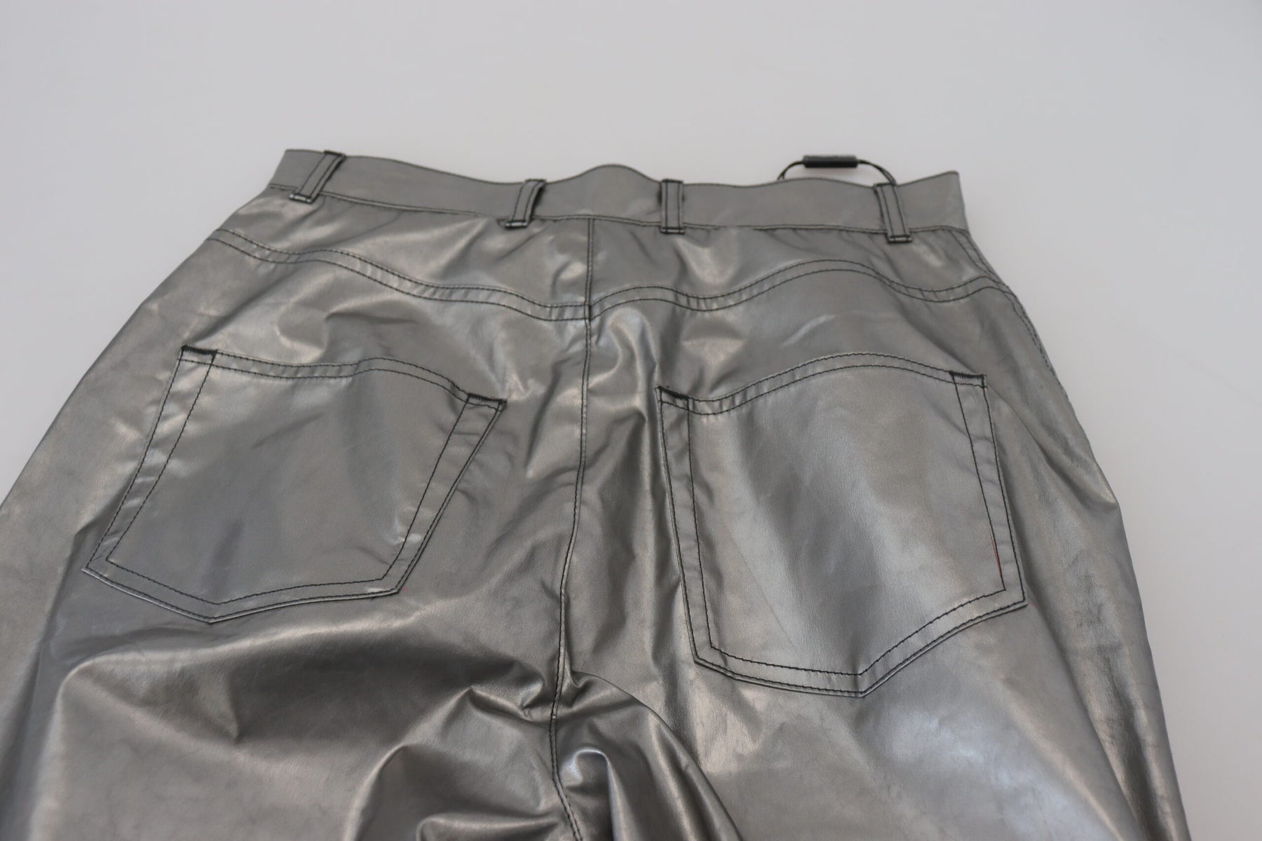 Dolce & Gabbana Metallic Silver High Waist Skinny Pants | Regal Royce