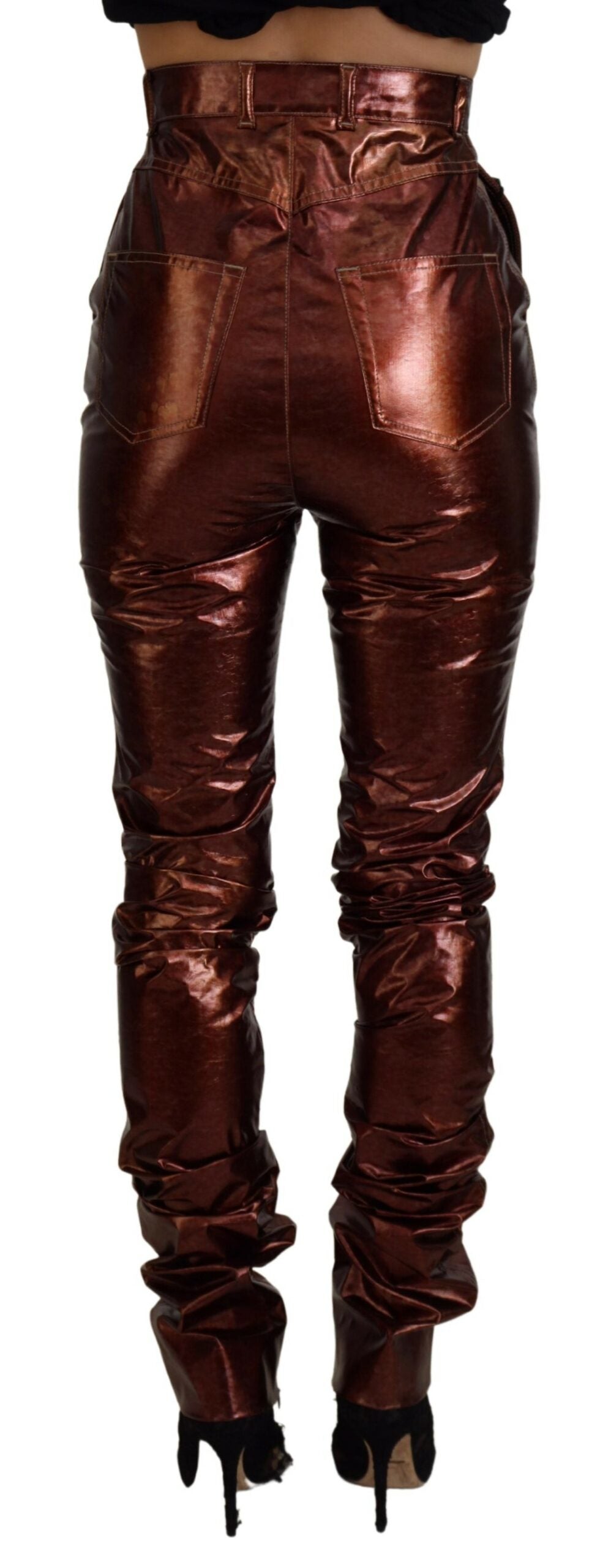 Dolce & Gabbana Metallic Bronze High Waist Skinny Jeans | Regal Royce