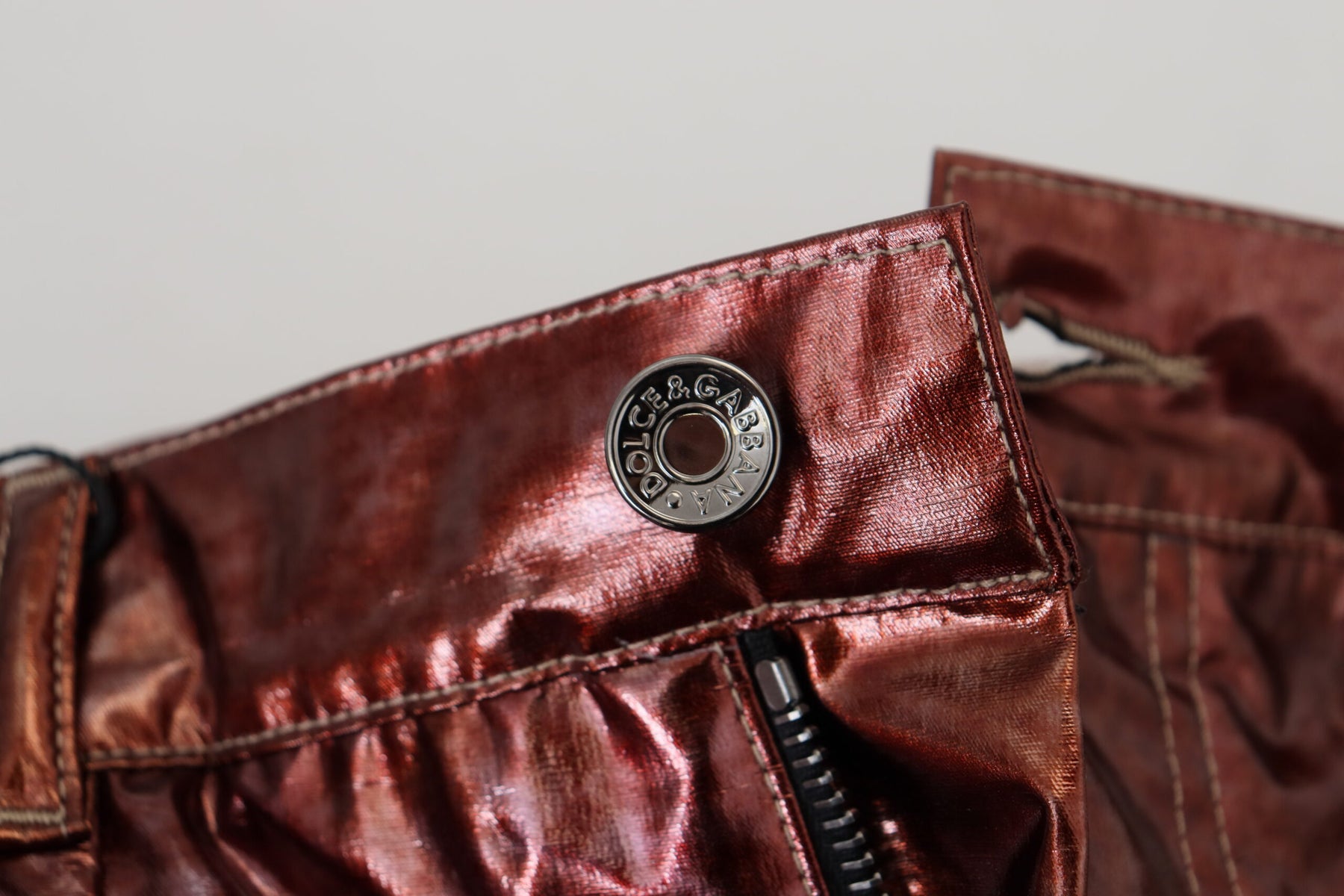 Dolce & Gabbana Metallic Bronze High Waist Skinny Jeans | Regal Royce