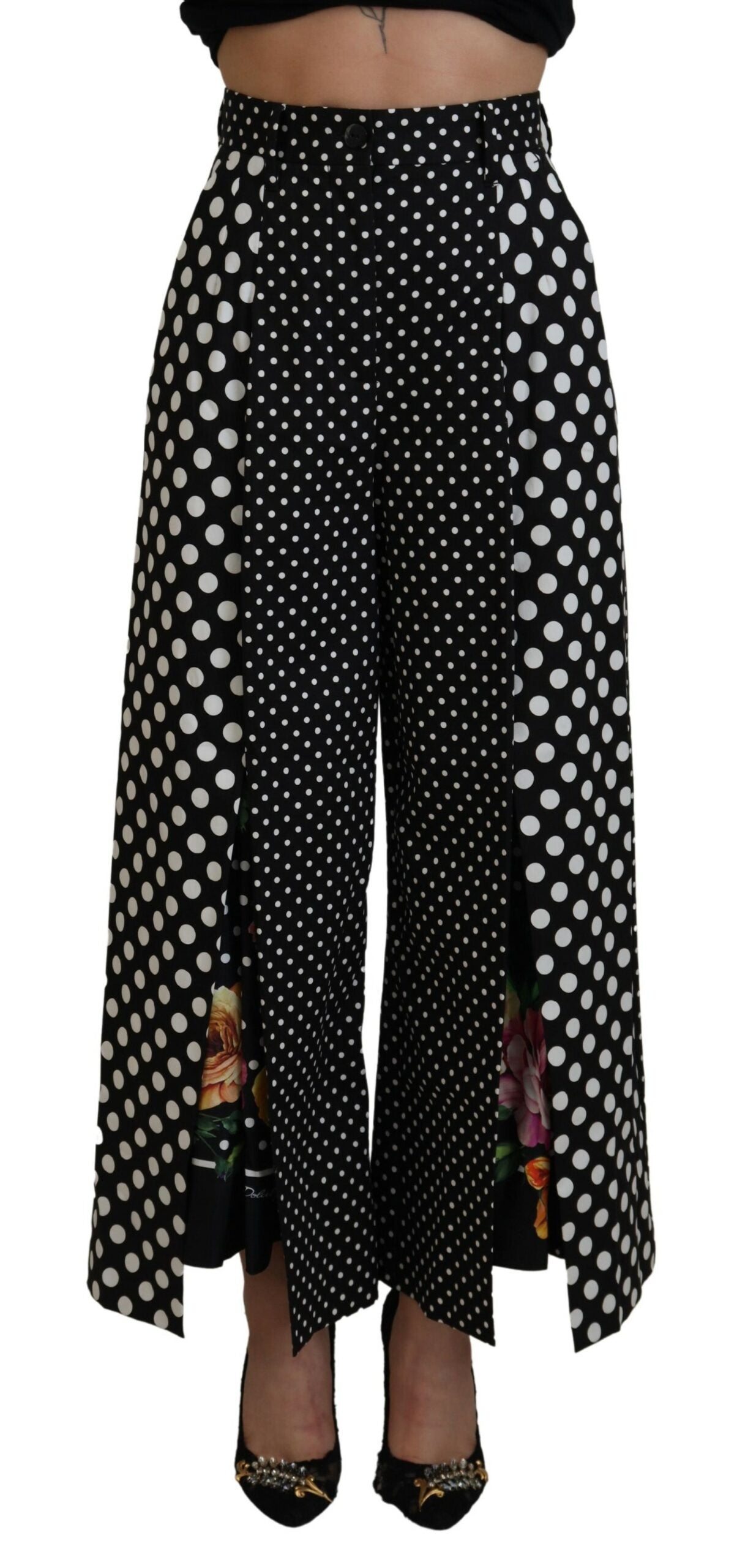 Dolce & Gabbana Multicolor Polka Dots High Waist  Pants | Regal Royce