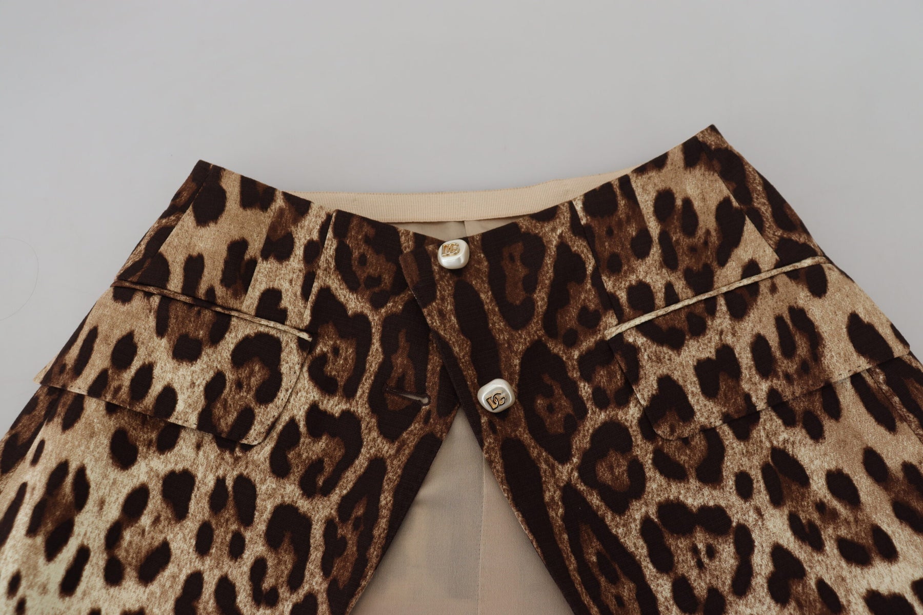 Dolce & Gabbana Brown Leopard Print Wool A-line Mini Skirt | Regal Royce