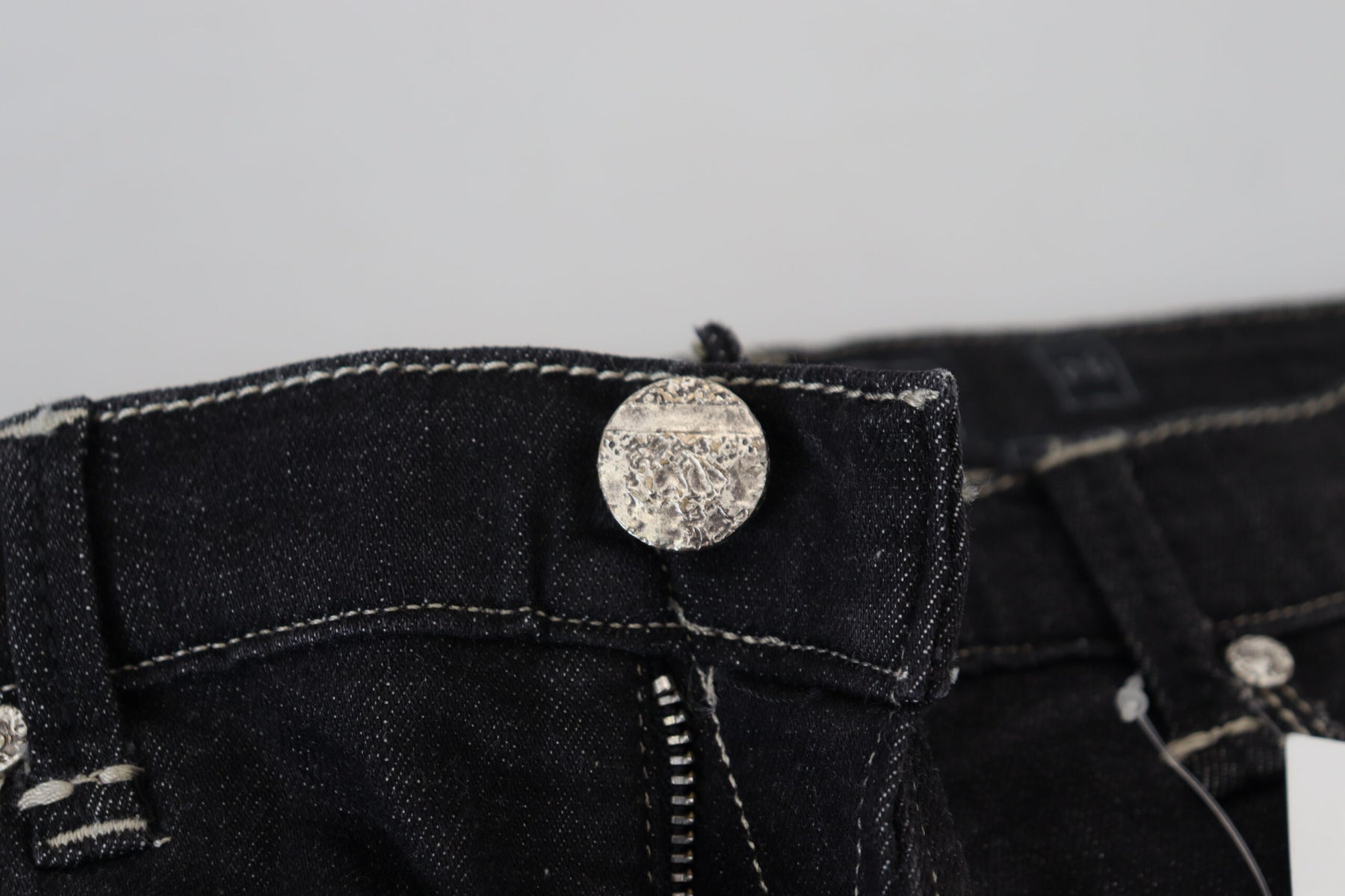 Acht Black Washed Mid Waist Tapered Women Casual Denim Jeans | Regal Royce