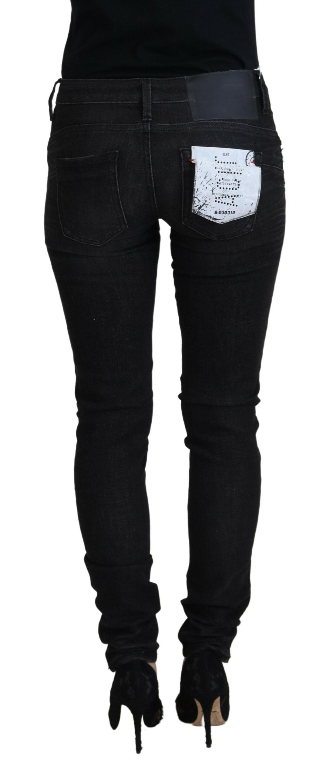 Acht Black Cotton Slim Fit Women Casual Denim Jeans | Regal Royce